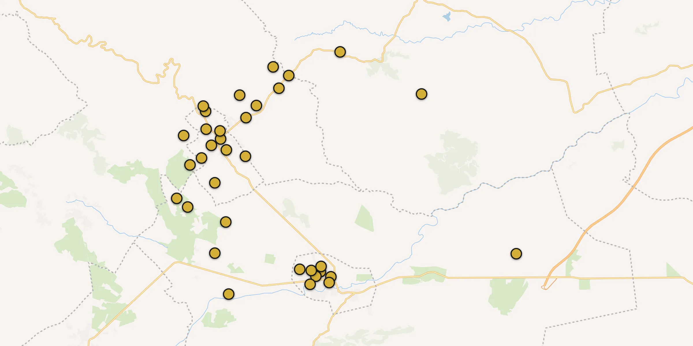 Plan des mosquées à Driouch : cliquez sur un point pour voir la fiche