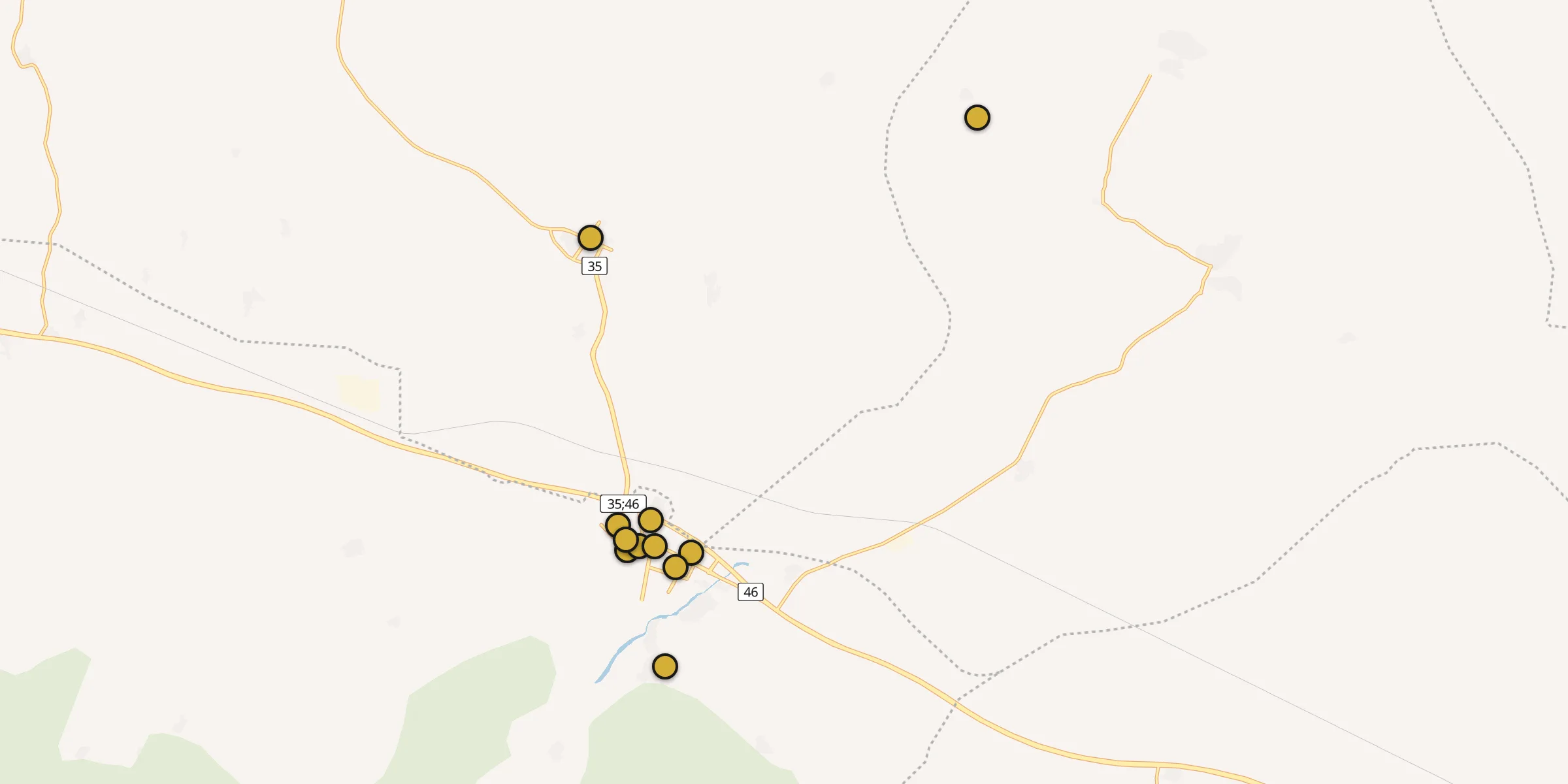 Plan des mosquées à Qorveh : cliquez sur un point pour voir la fiche