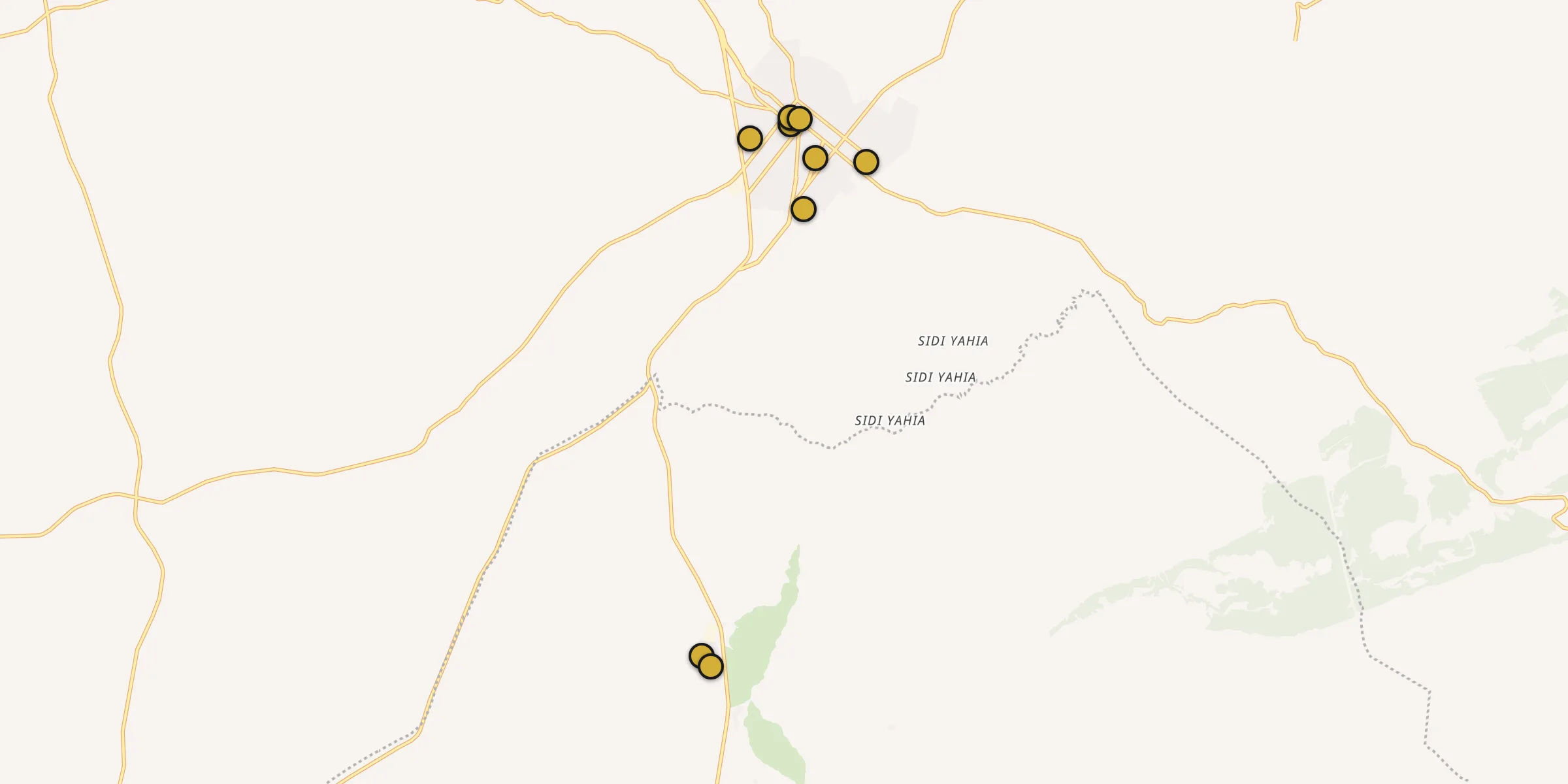 Plan des mosquées à Sougueur : cliquez sur un point pour voir la fiche