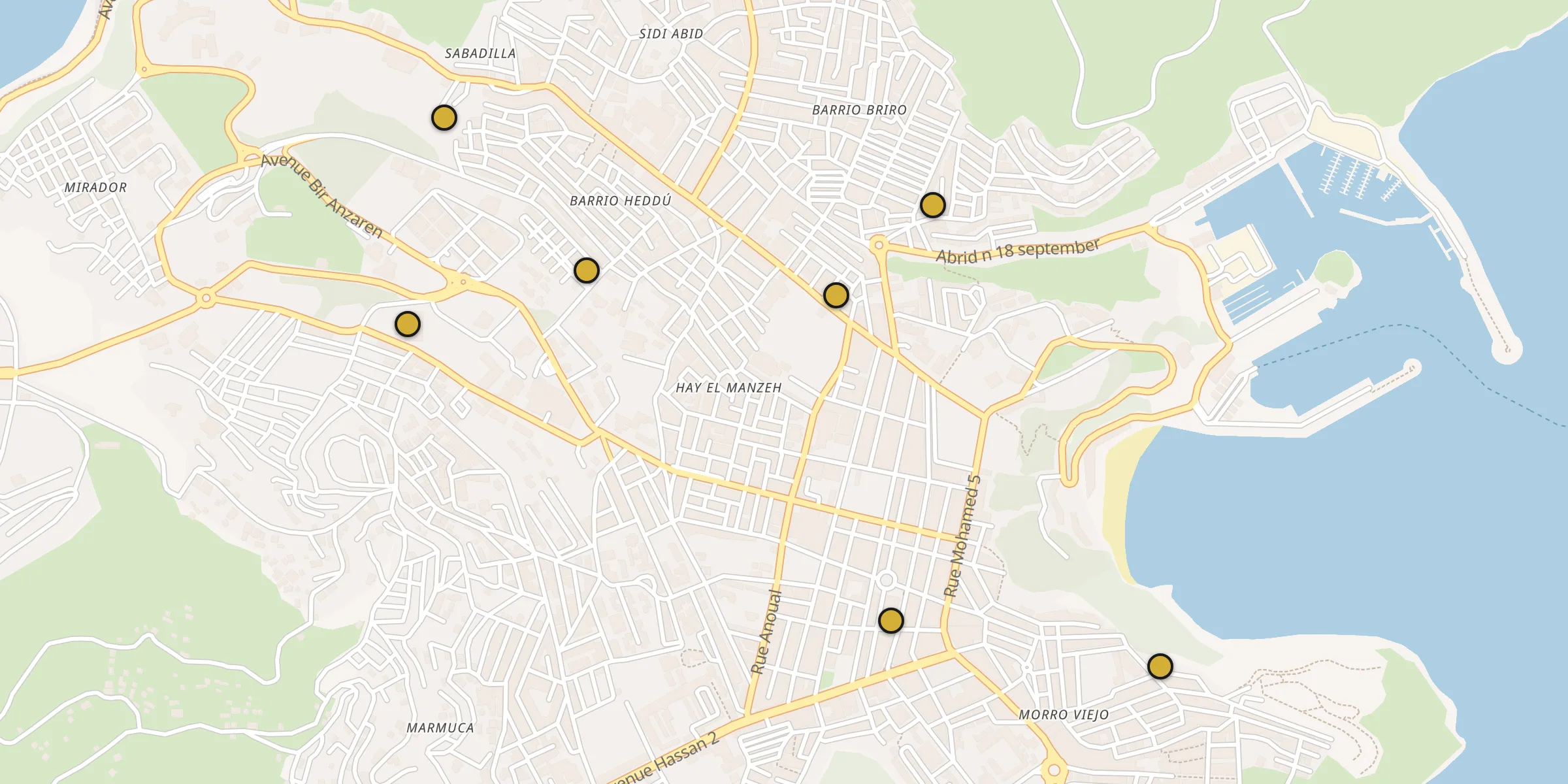 Carte des mosquées à Al Hoceima