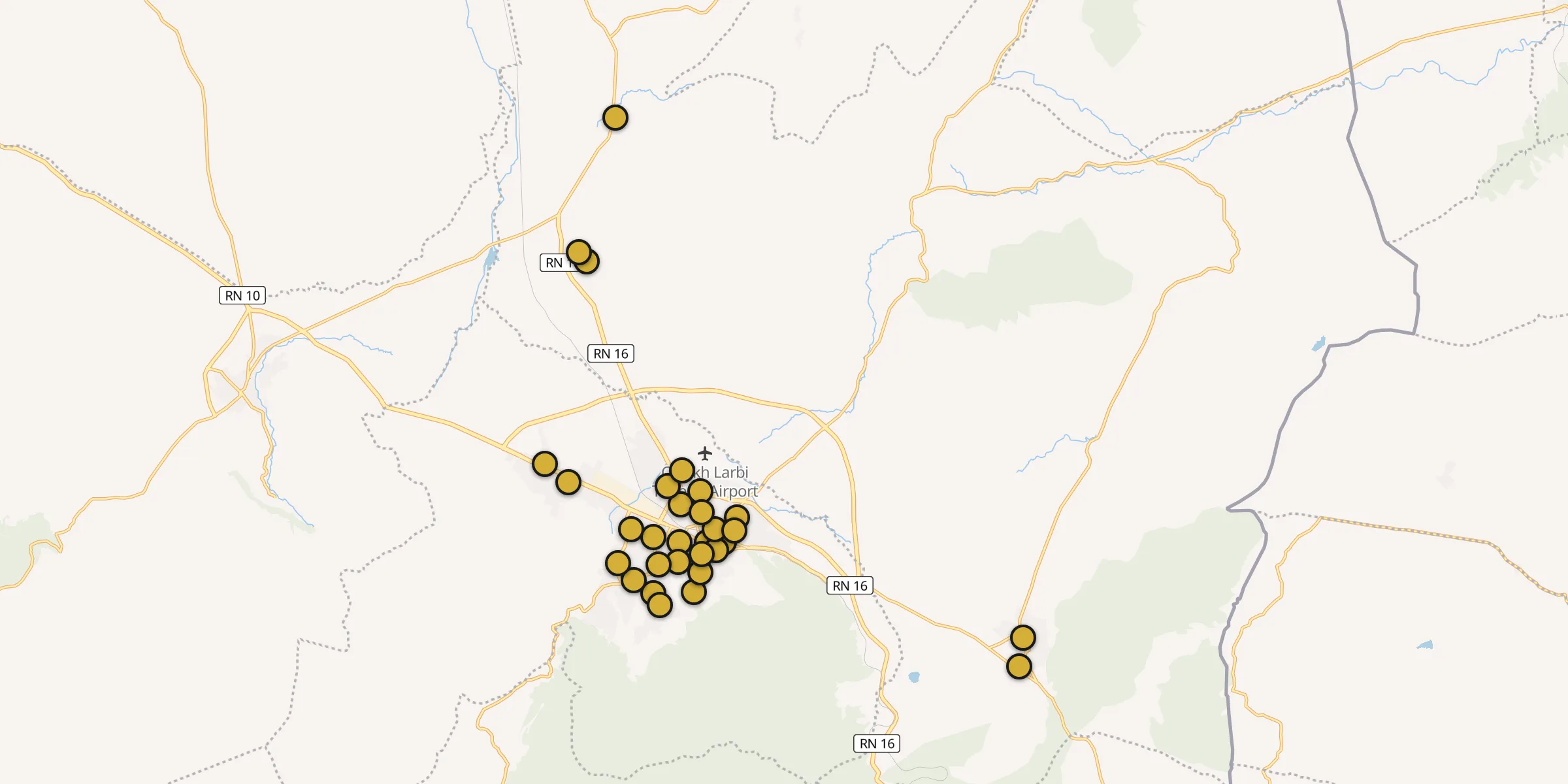 Carte des mosquées à Tébessa