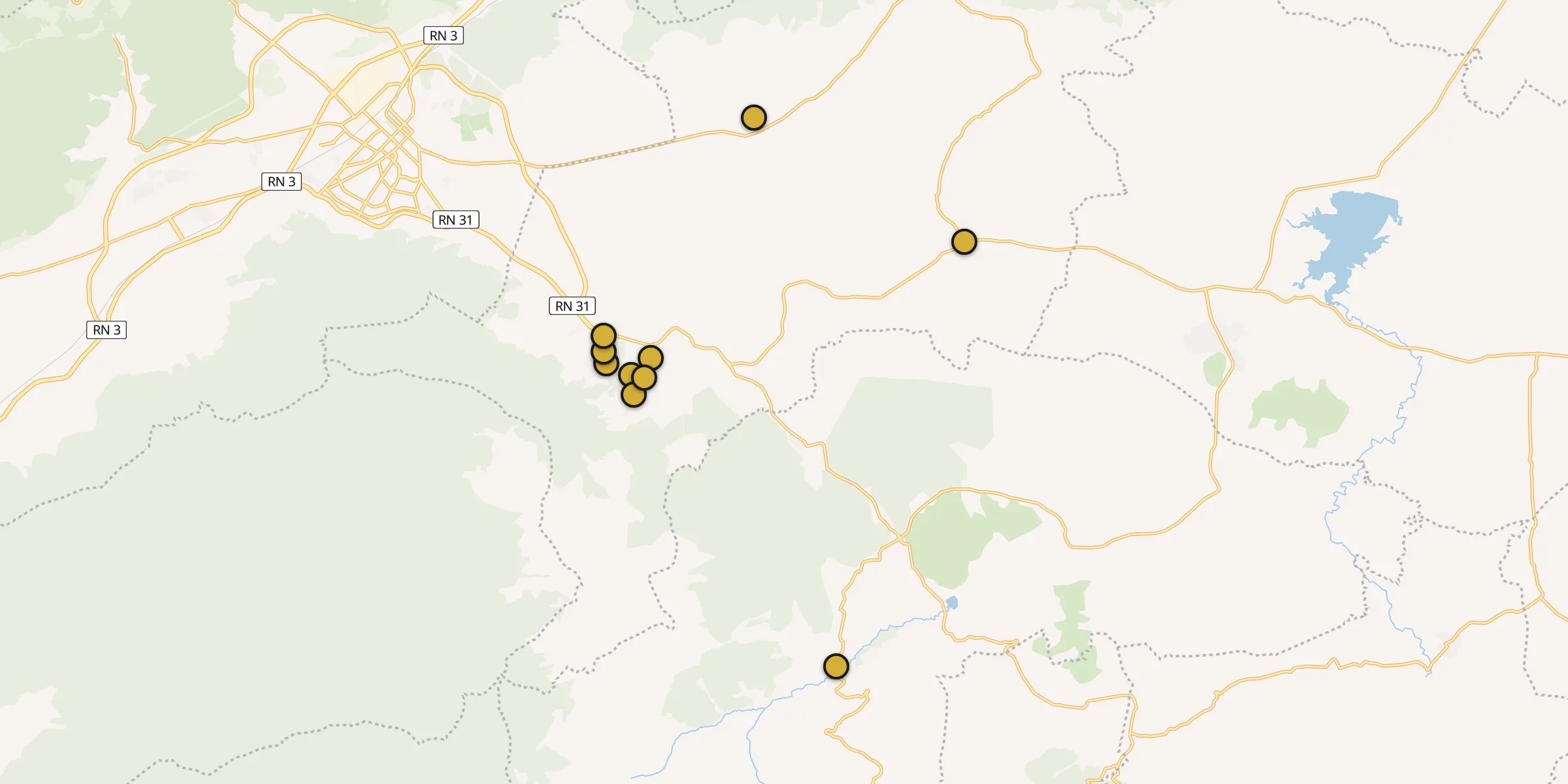 Plan des mosquées à Tazoult-Lambese : cliquez sur un point pour voir la fiche