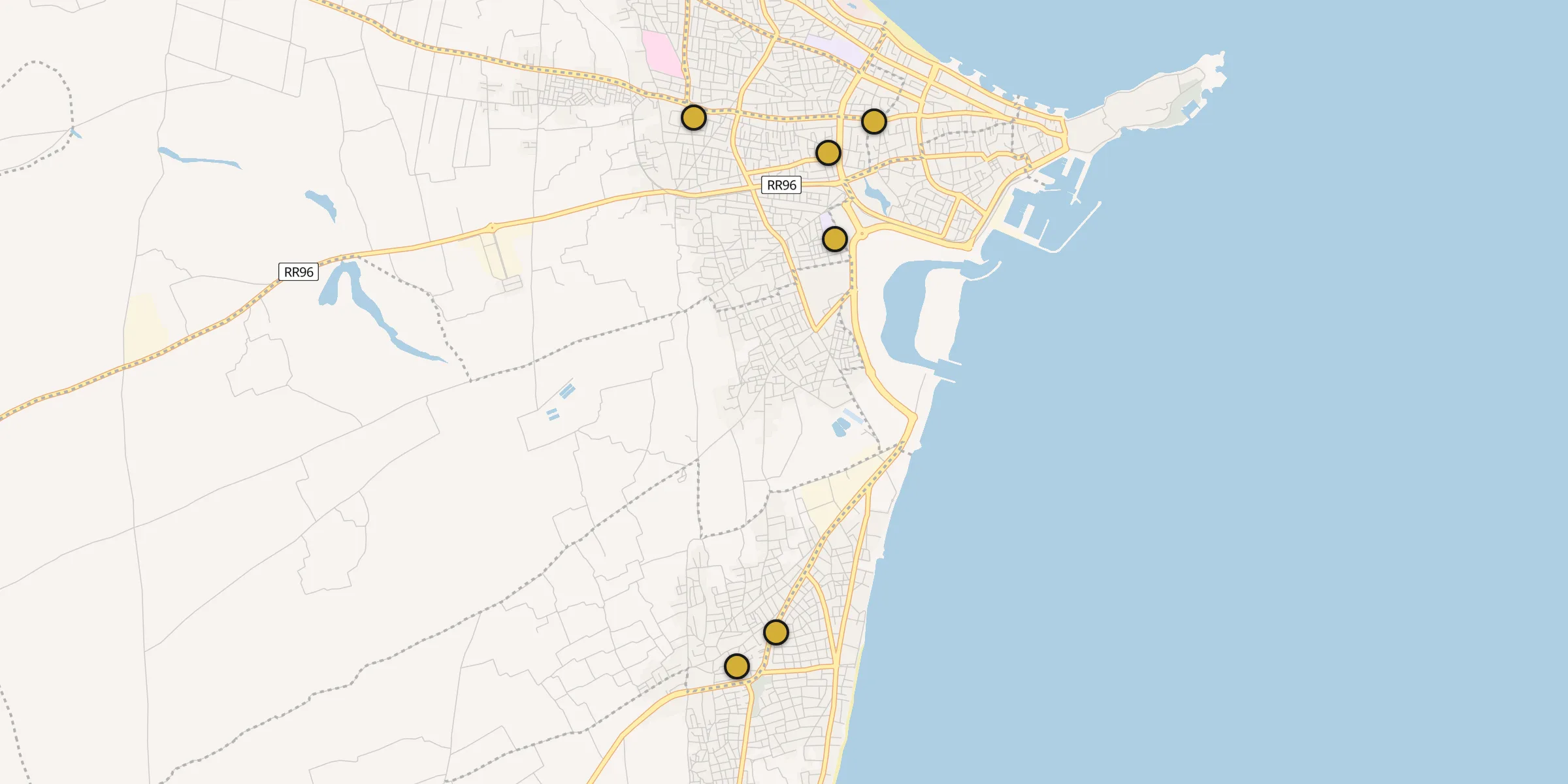 Plan des mosquées à Zouila : cliquez sur un point pour voir la fiche