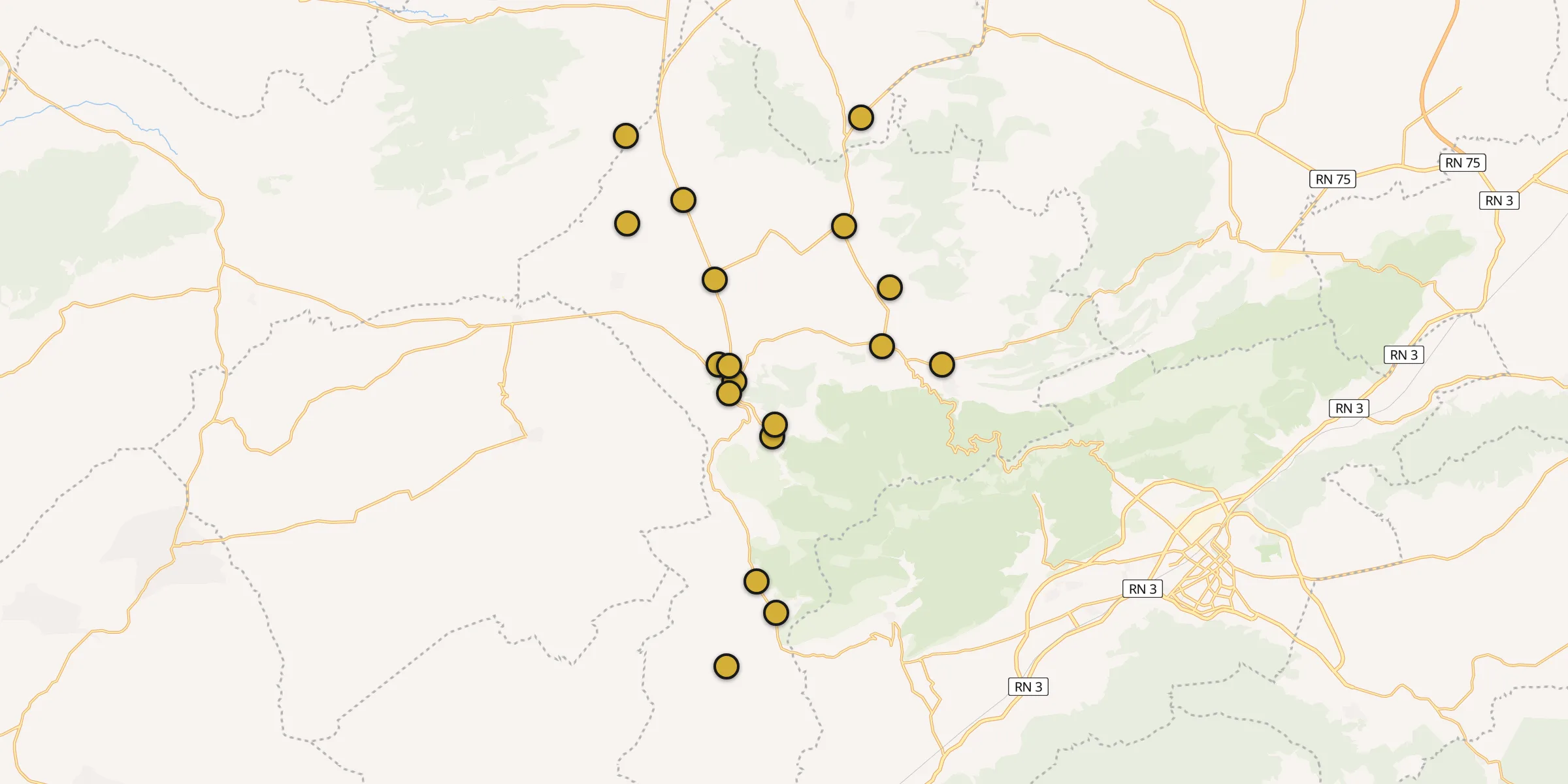 Plan des mosquées à Merouana : cliquez sur un point pour voir la fiche