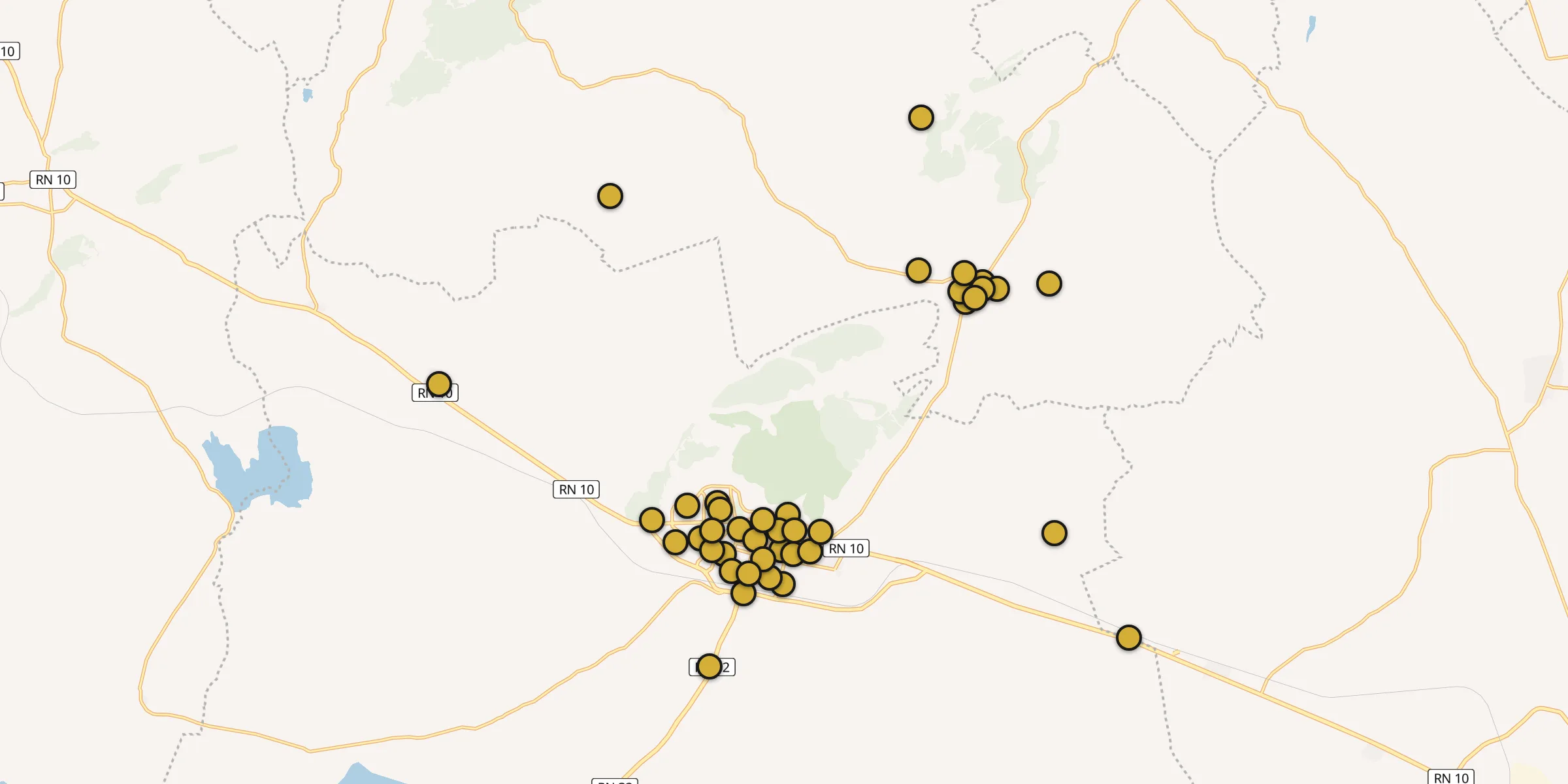 Plan des mosquées à Oum El Bouaghi : cliquez sur un point pour voir la fiche