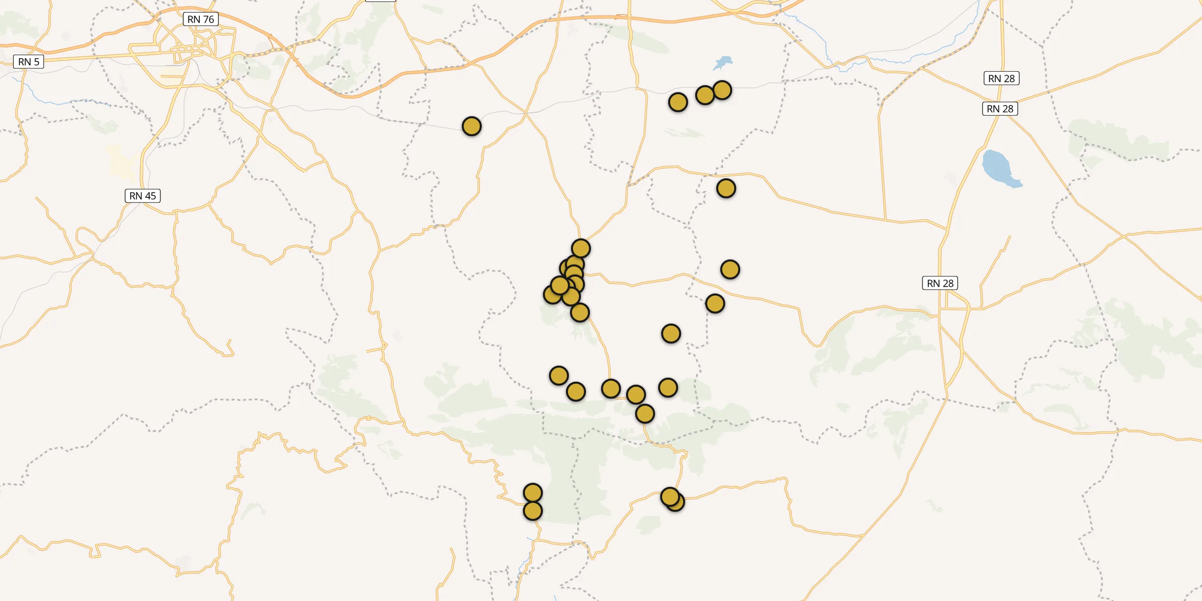 Plan des mosquées à Râs el Oued : cliquez sur un point pour voir la fiche