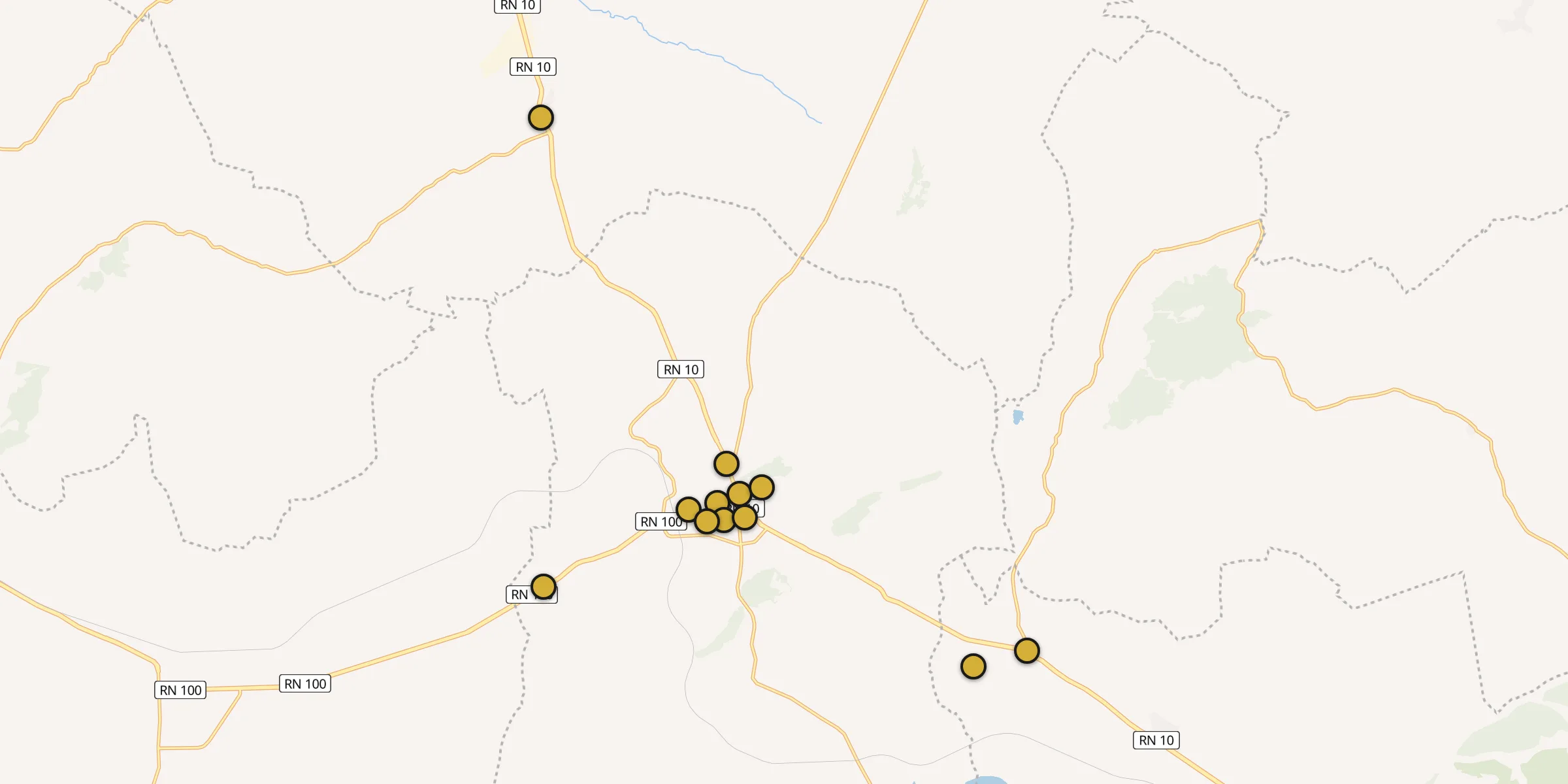 Plan des mosquées à Aïn Fakroun : cliquez sur un point pour voir la fiche