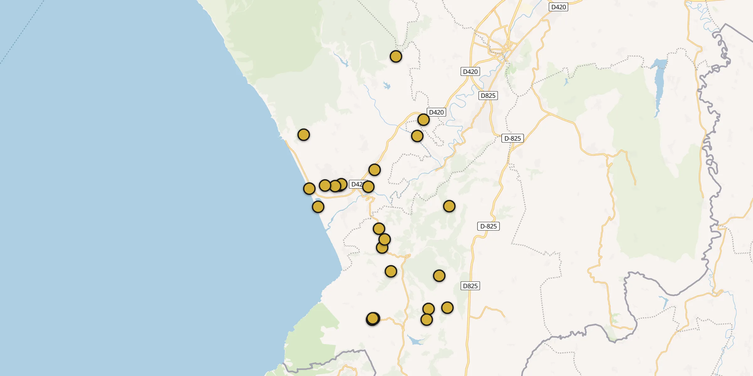 Plan des mosquées à Samandağ : cliquez sur un point pour voir la fiche