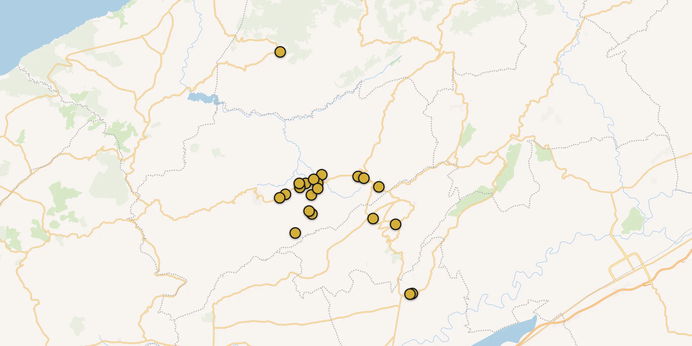 Plan des mosquées à Mazouna : cliquez sur un point pour voir la fiche