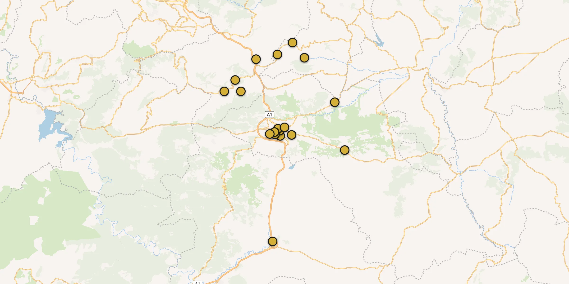 Plan des mosquées à Berrouaghia : cliquez sur un point pour voir la fiche