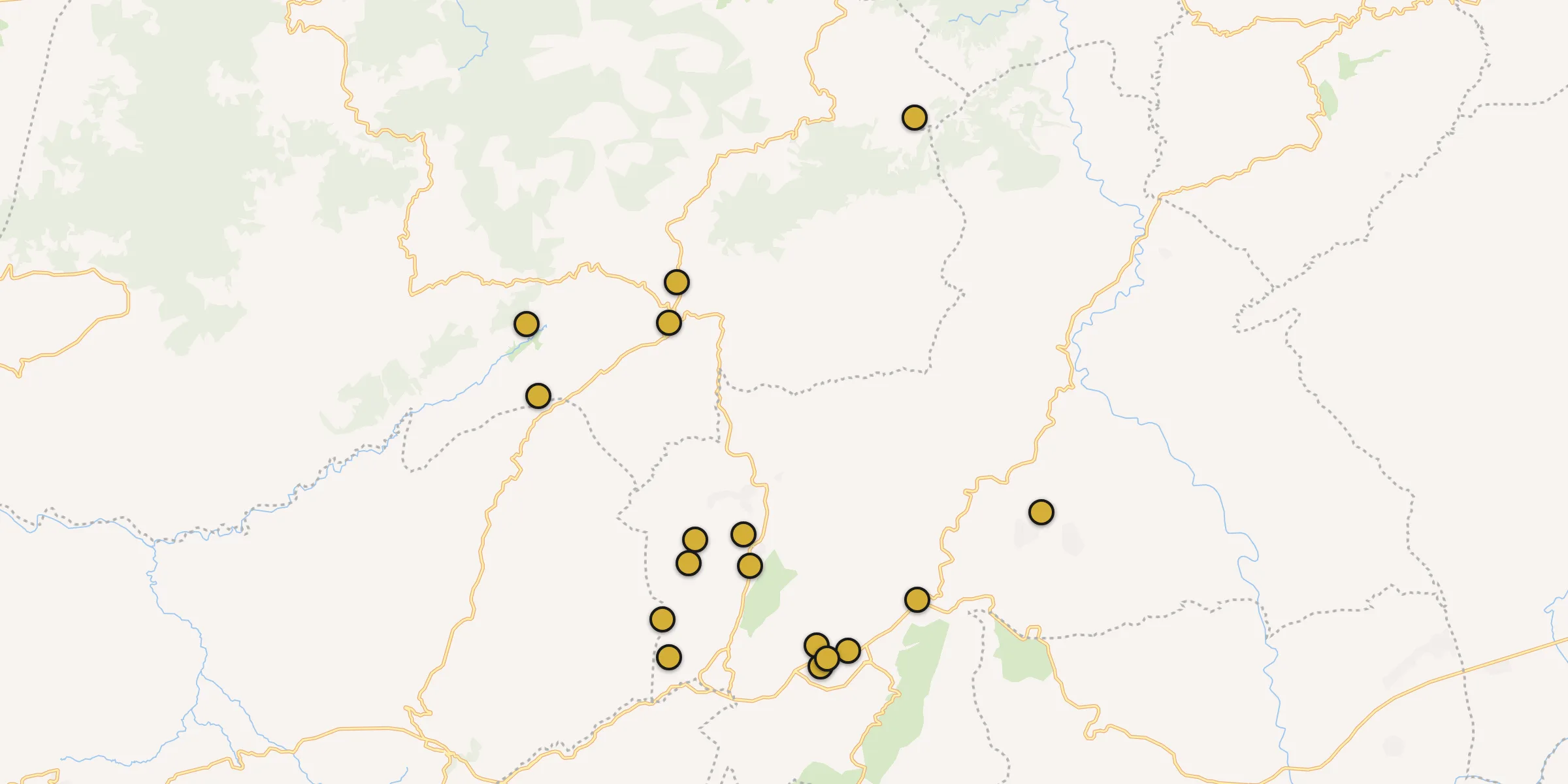 Plan des mosquées à ’Aïn Merane : cliquez sur un point pour voir la fiche