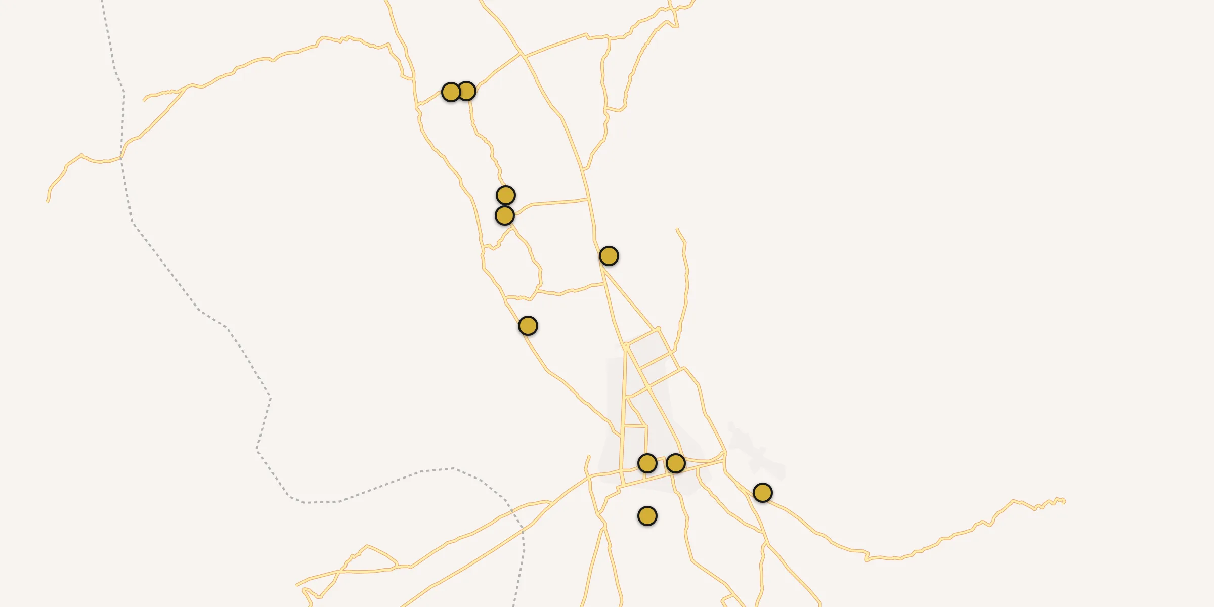 Plan des mosquées à Sar-e Pul : cliquez sur un point pour voir la fiche