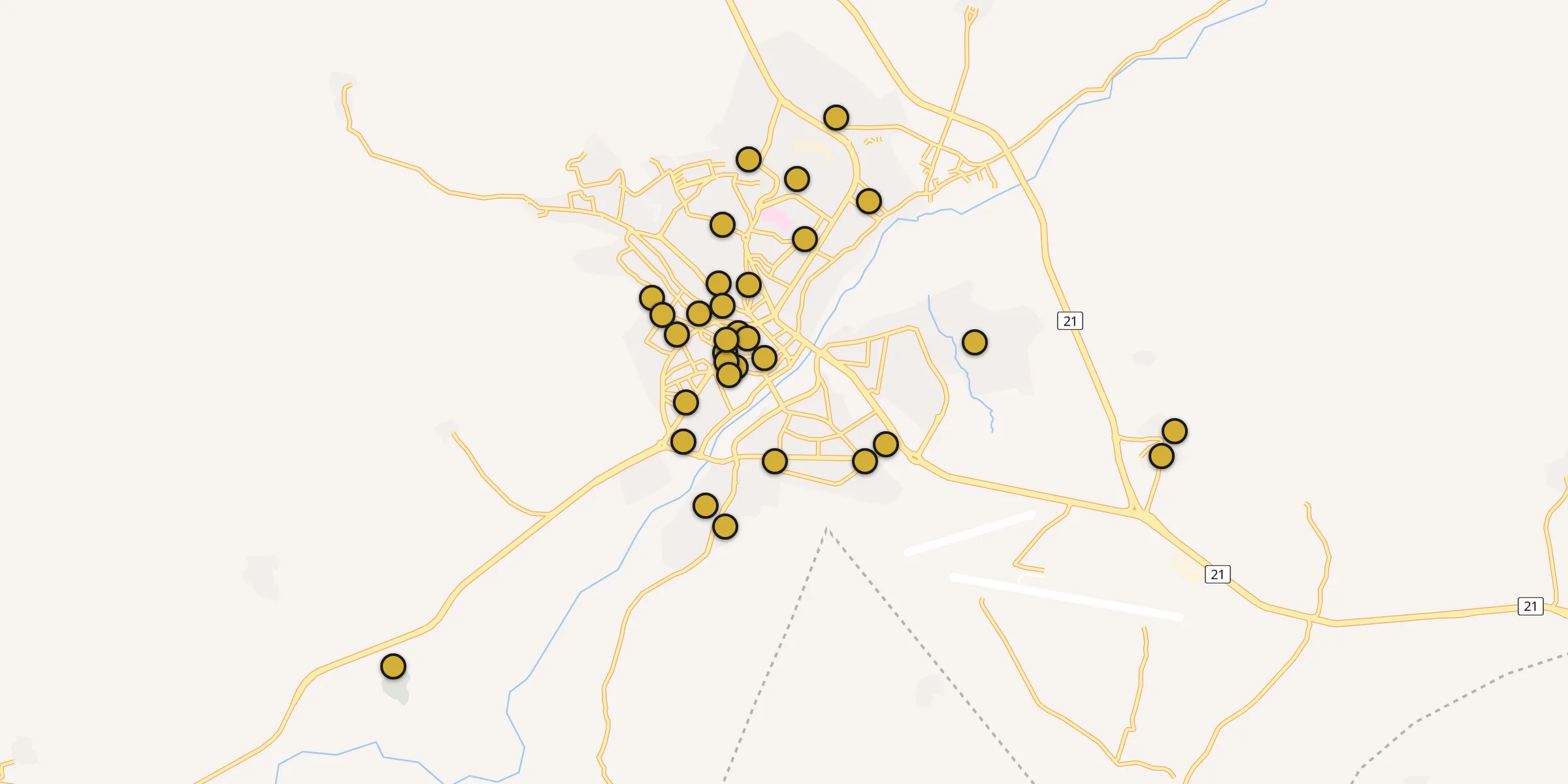 Plan des mosquées à Saqqez : cliquez sur un point pour voir la fiche