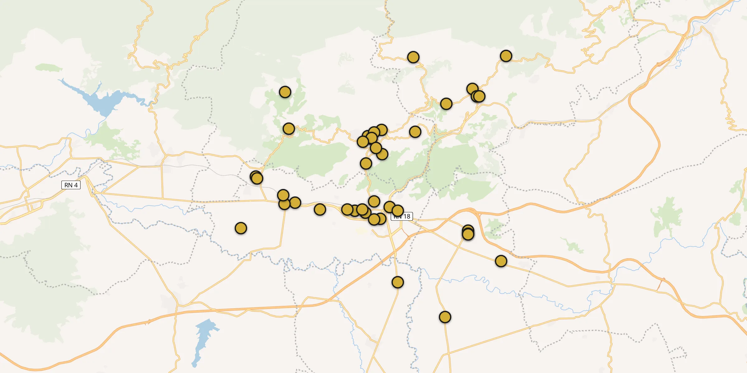 Plan des mosquées à Affreville : cliquez sur un point pour voir la fiche