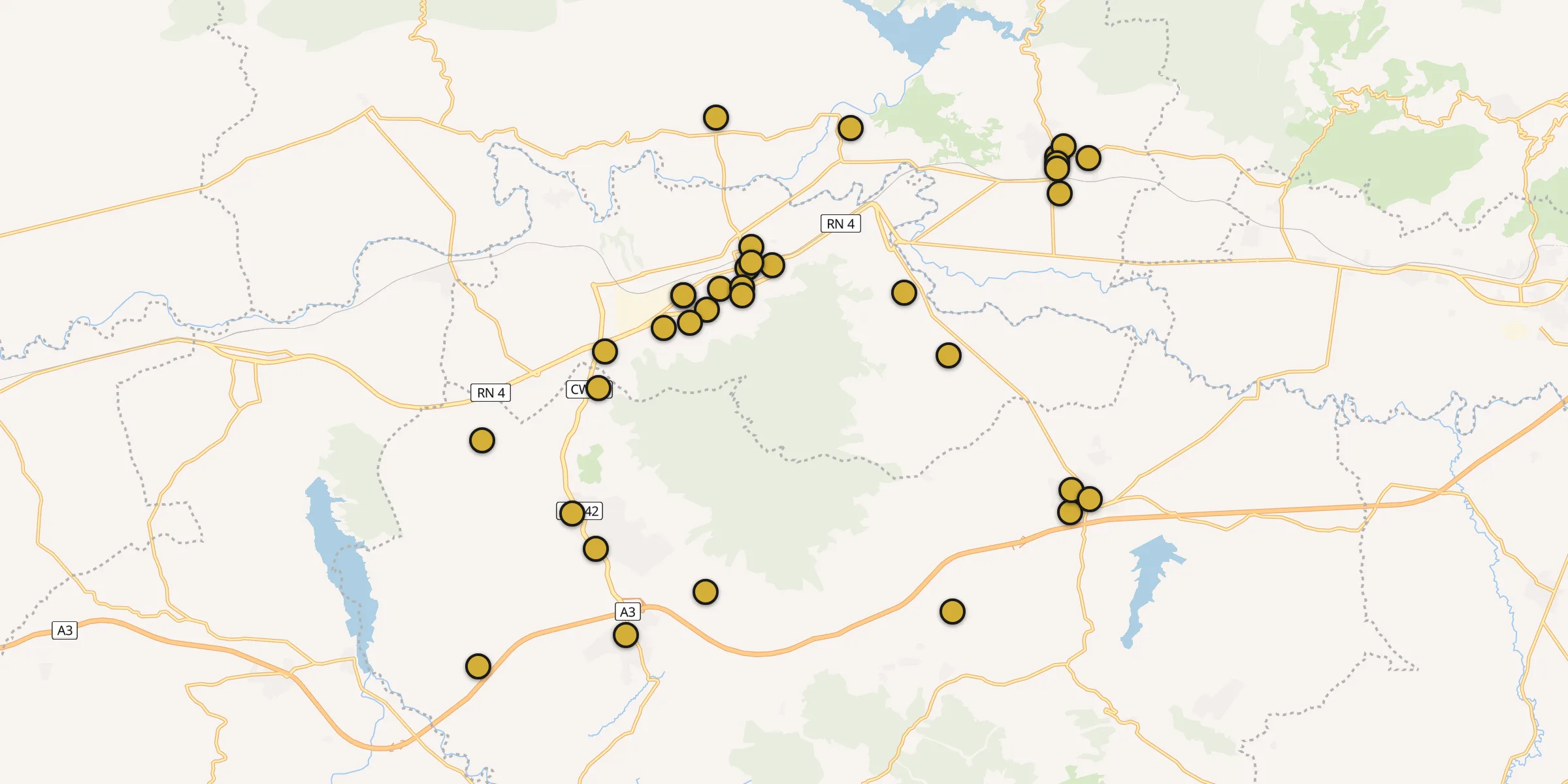 Plan des mosquées à Aïn Defla : cliquez sur un point pour voir la fiche