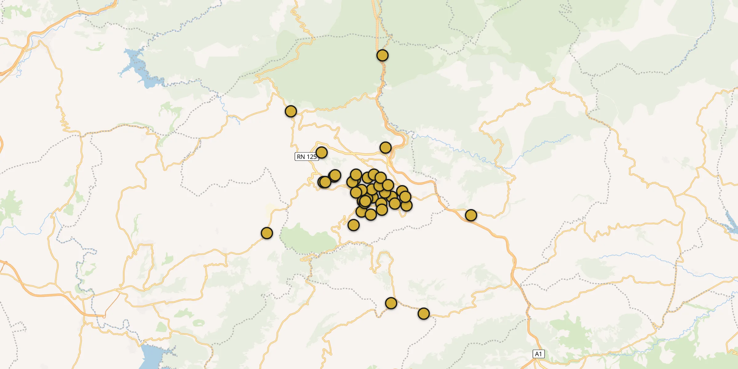 Plan des mosquées à Médéa : cliquez sur un point pour voir la fiche