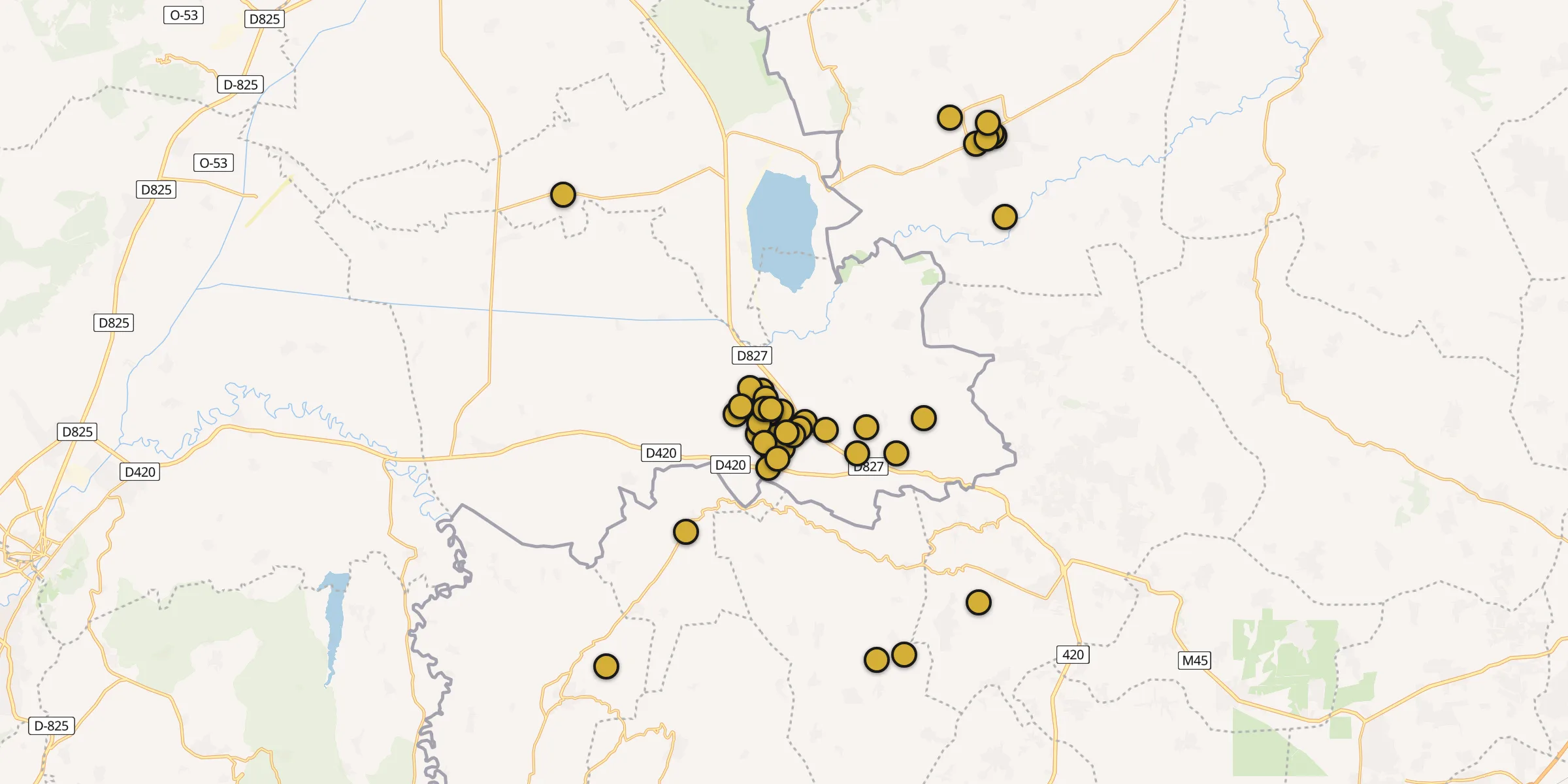 Plan des mosquées à Reyhanlı : cliquez sur un point pour voir la fiche