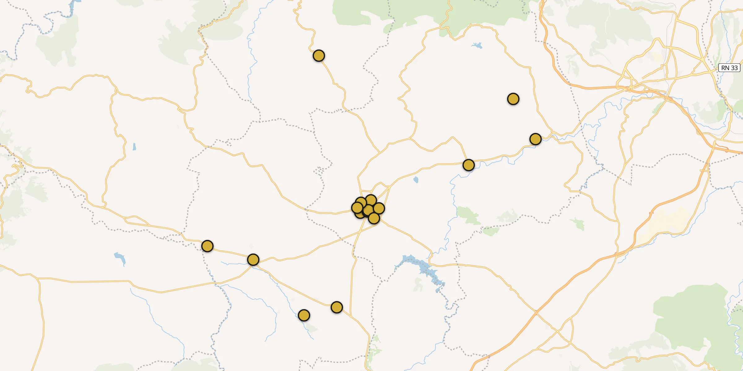Plan des mosquées à Aïn Bessem : cliquez sur un point pour voir la fiche