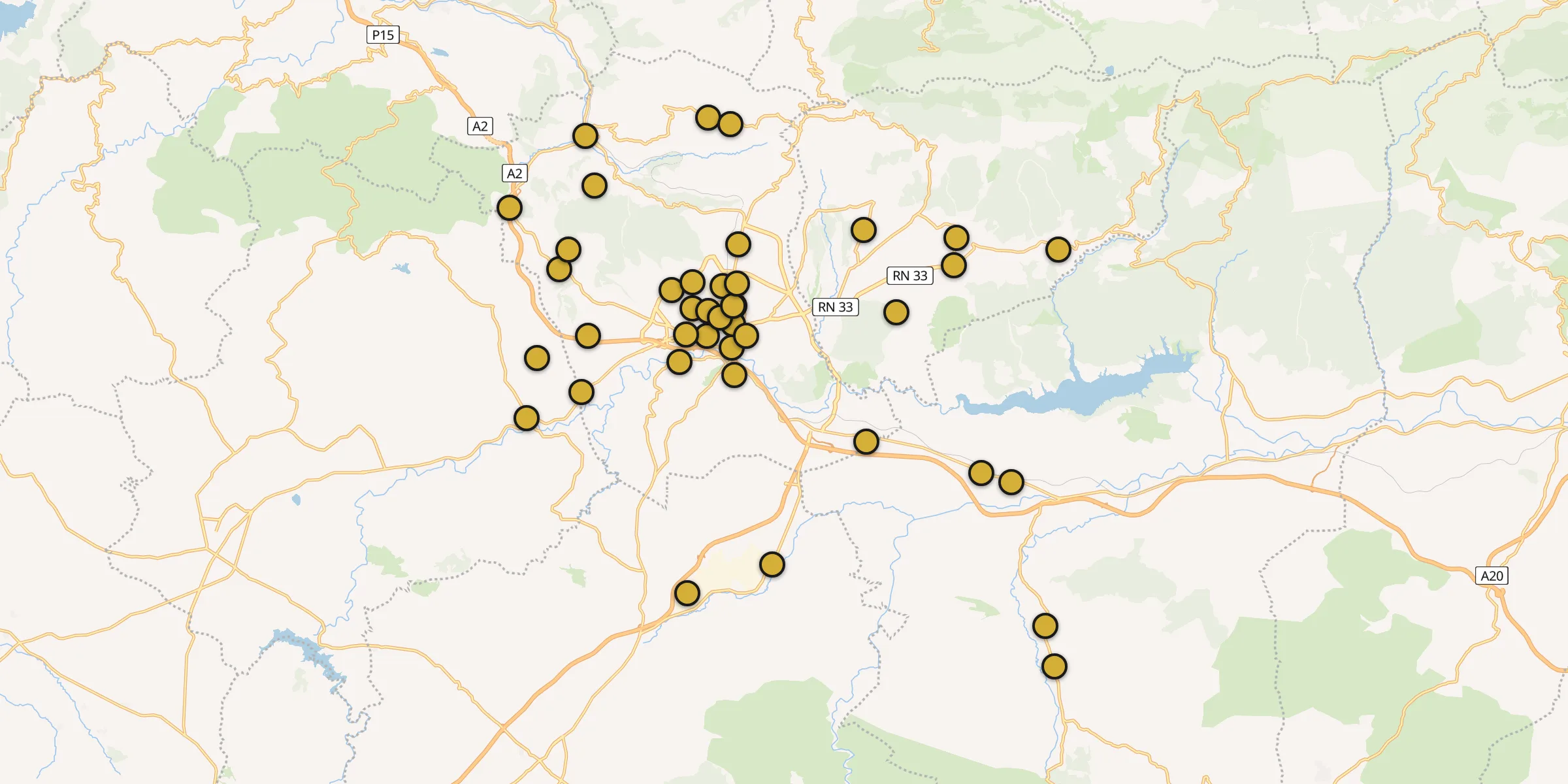 Plan des mosquées à Bouïra : cliquez sur un point pour voir la fiche