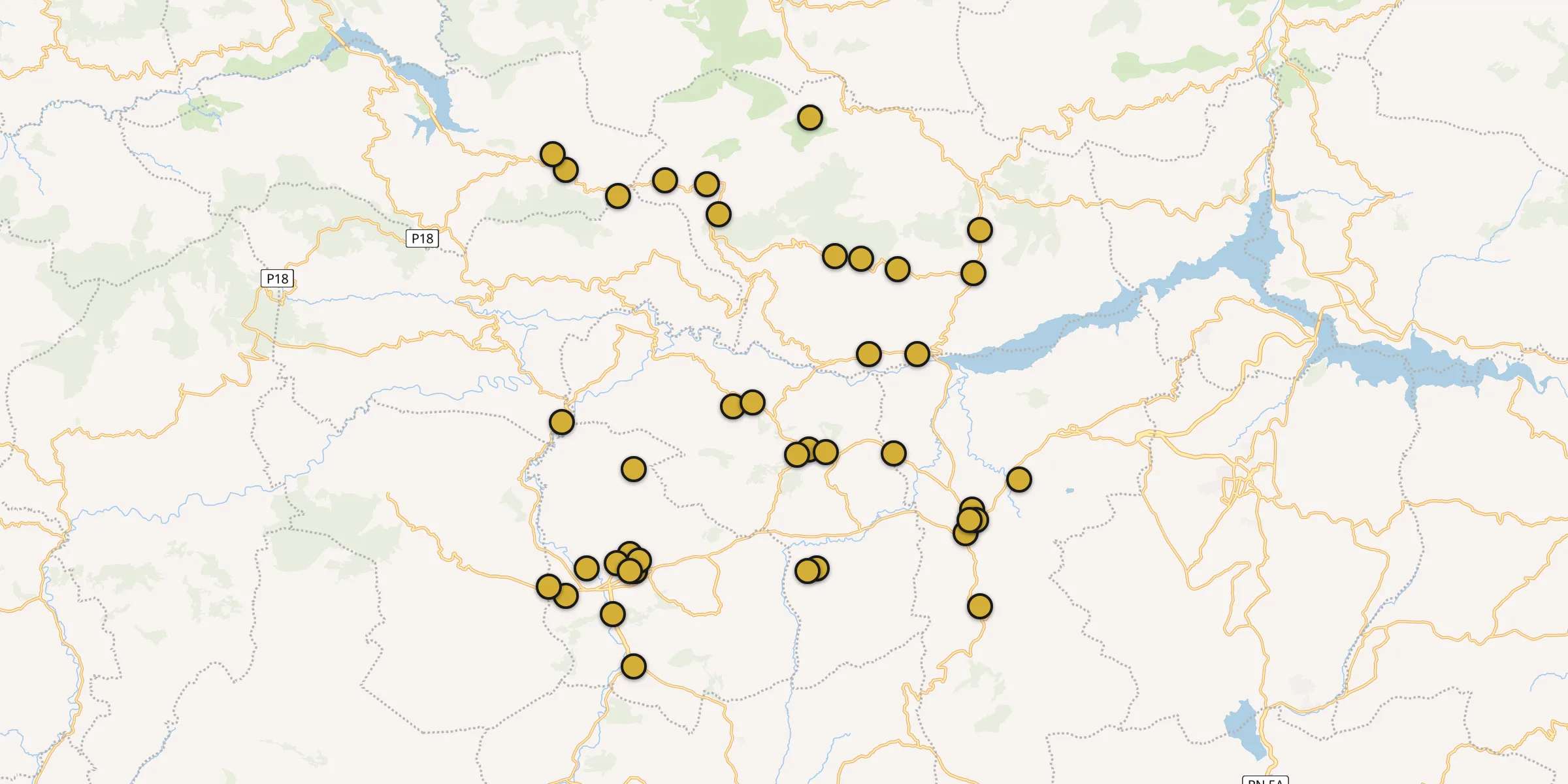 Plan des mosquées à Rouached : cliquez sur un point pour voir la fiche