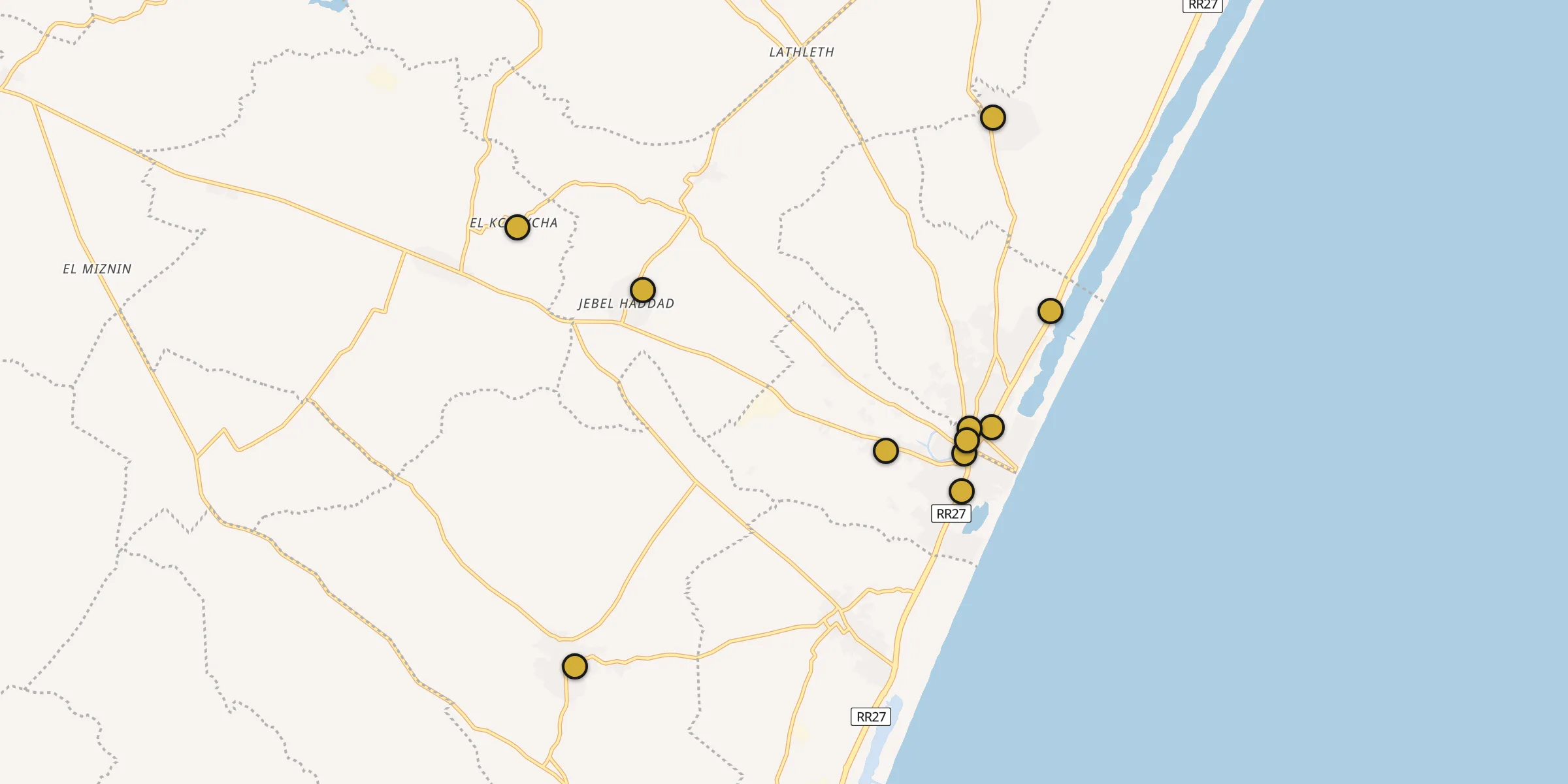 Plan des mosquées à Korba : cliquez sur un point pour voir la fiche