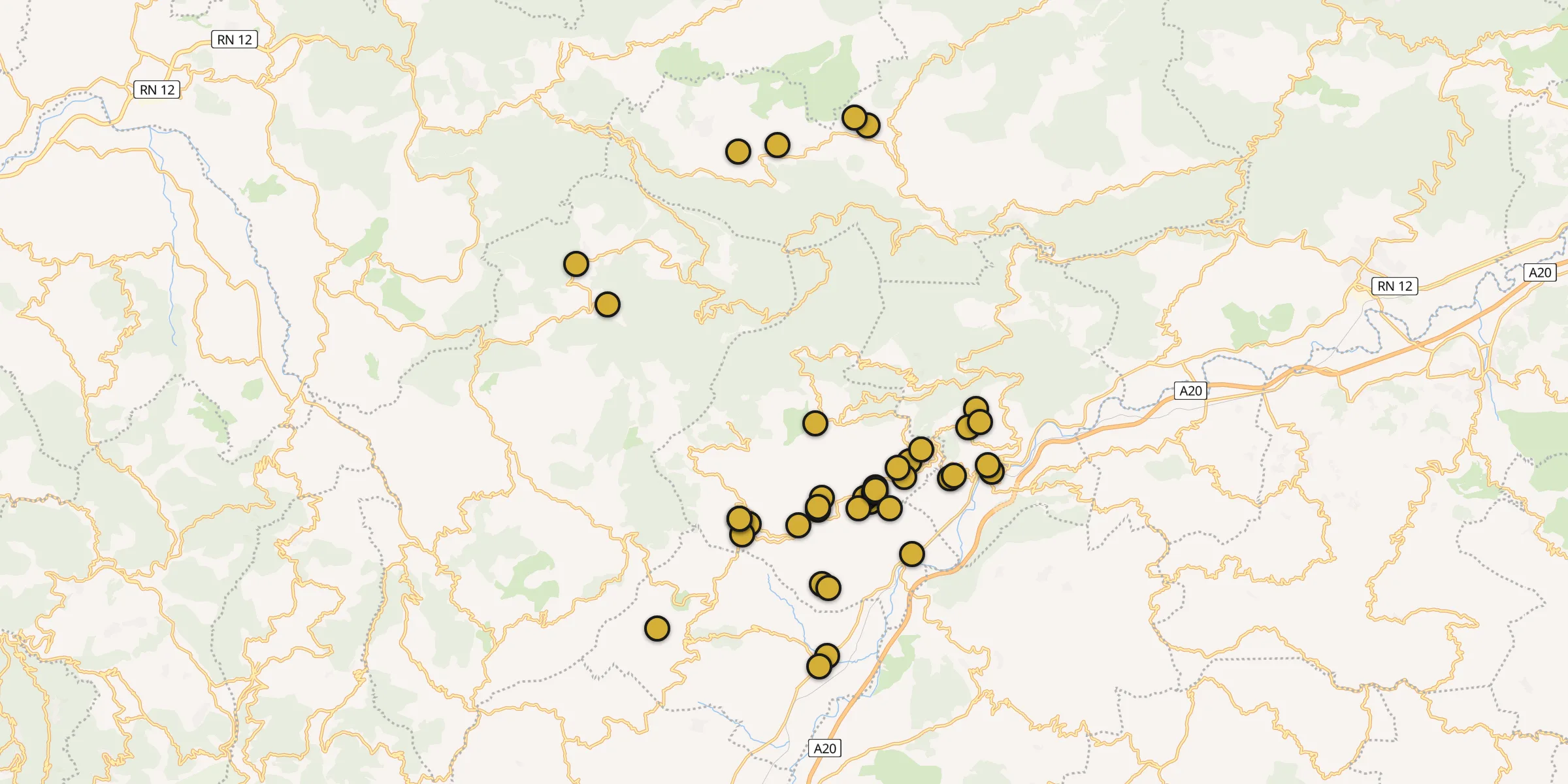 Plan des mosquées à Chemini : cliquez sur un point pour voir la fiche