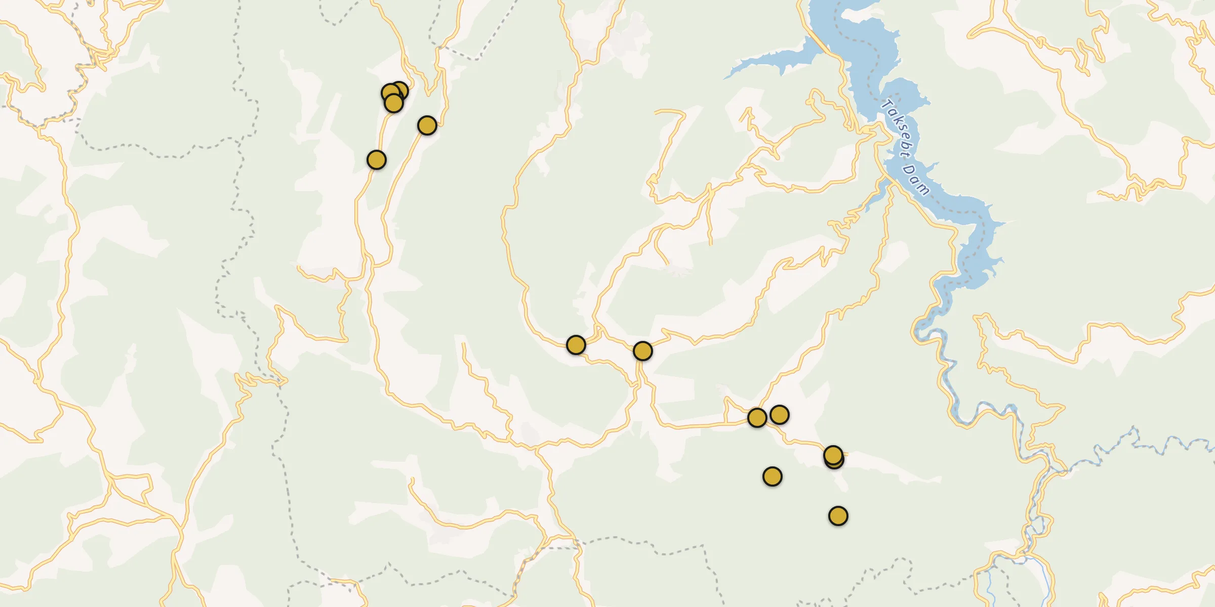 Plan des mosquées à Beni Douala : cliquez sur un point pour voir la fiche