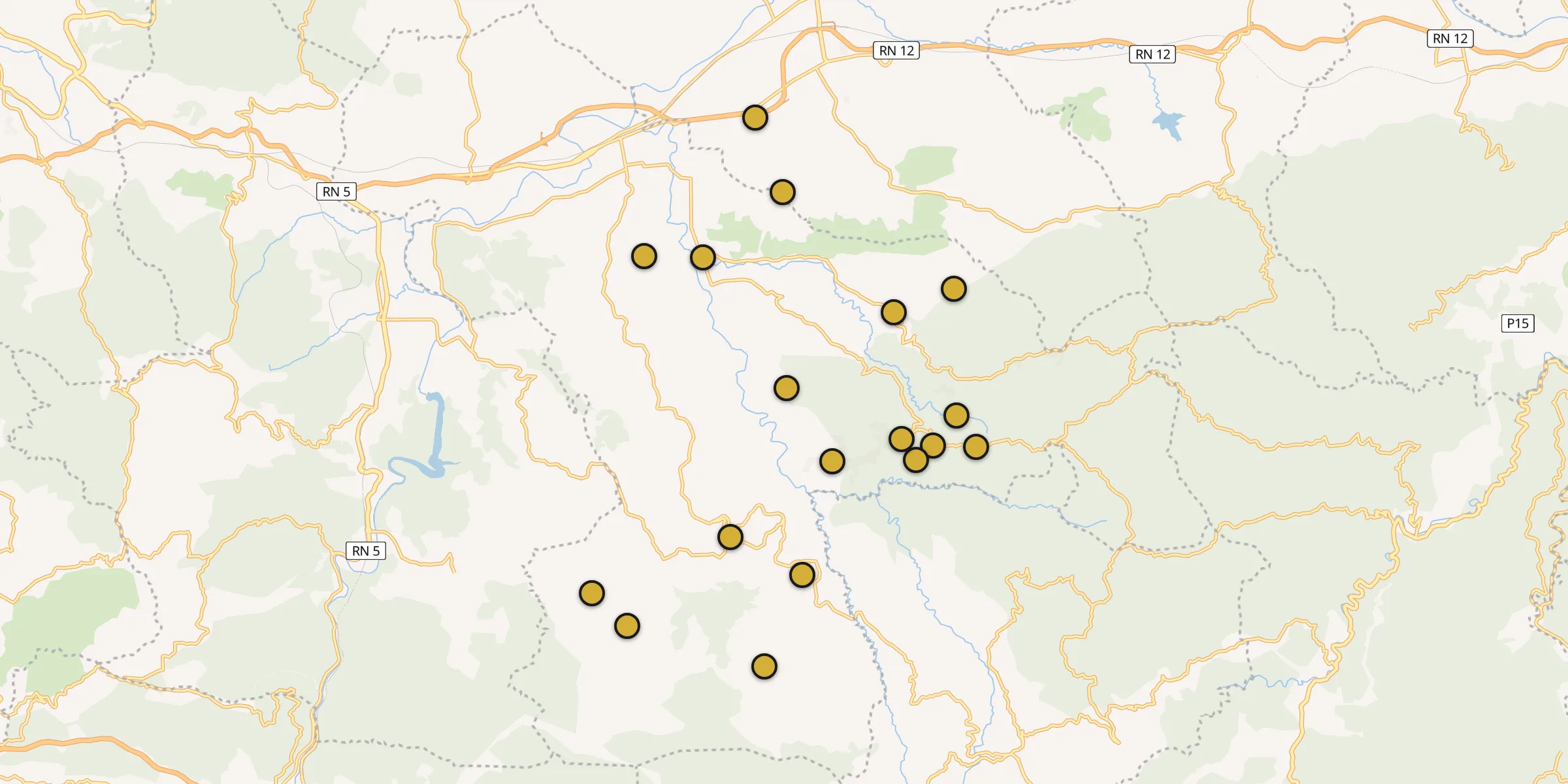 Plan des mosquées à Chabet el Ameur : cliquez sur un point pour voir la fiche