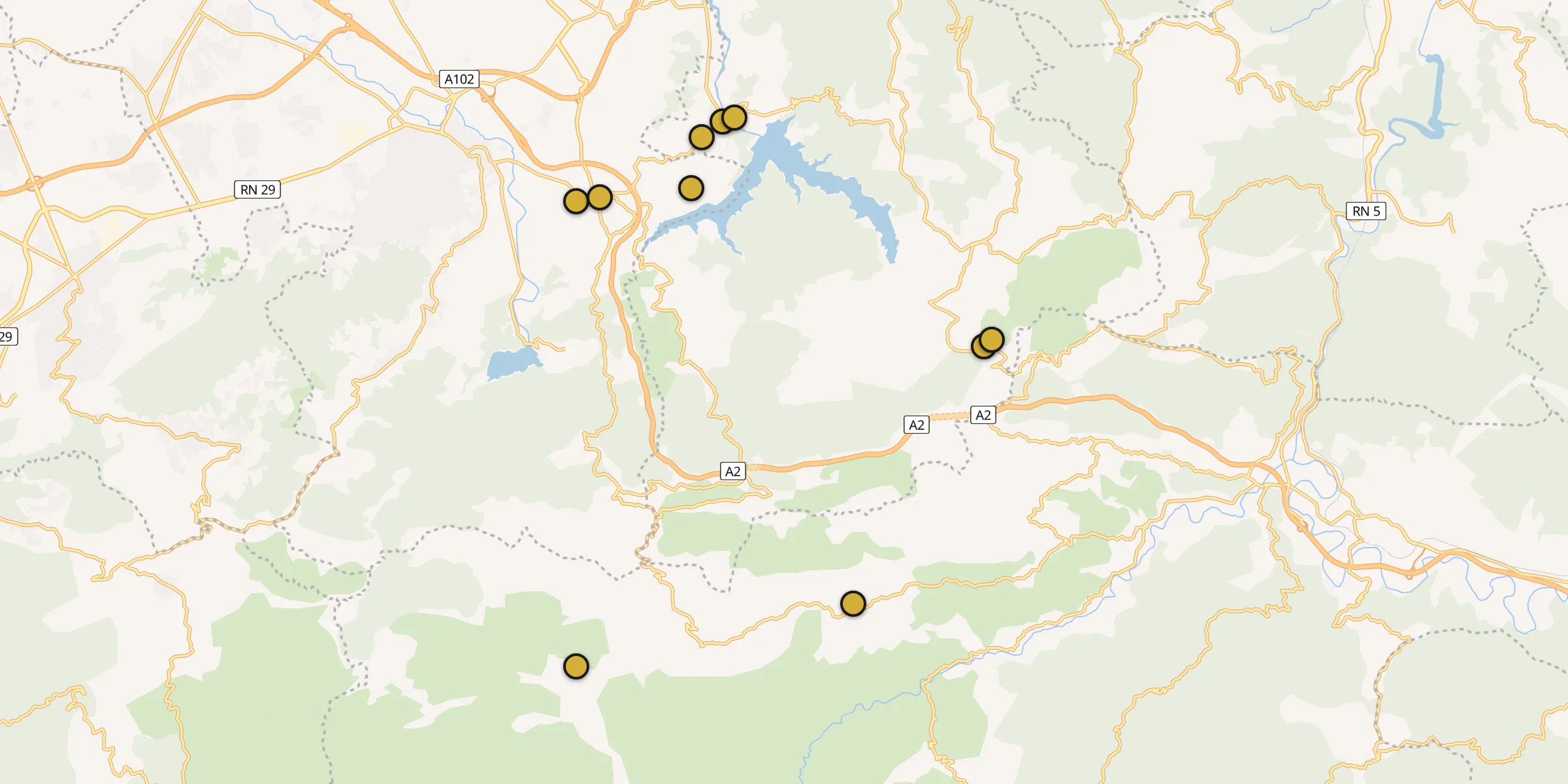 Plan des mosquées à Arbatache : cliquez sur un point pour voir la fiche