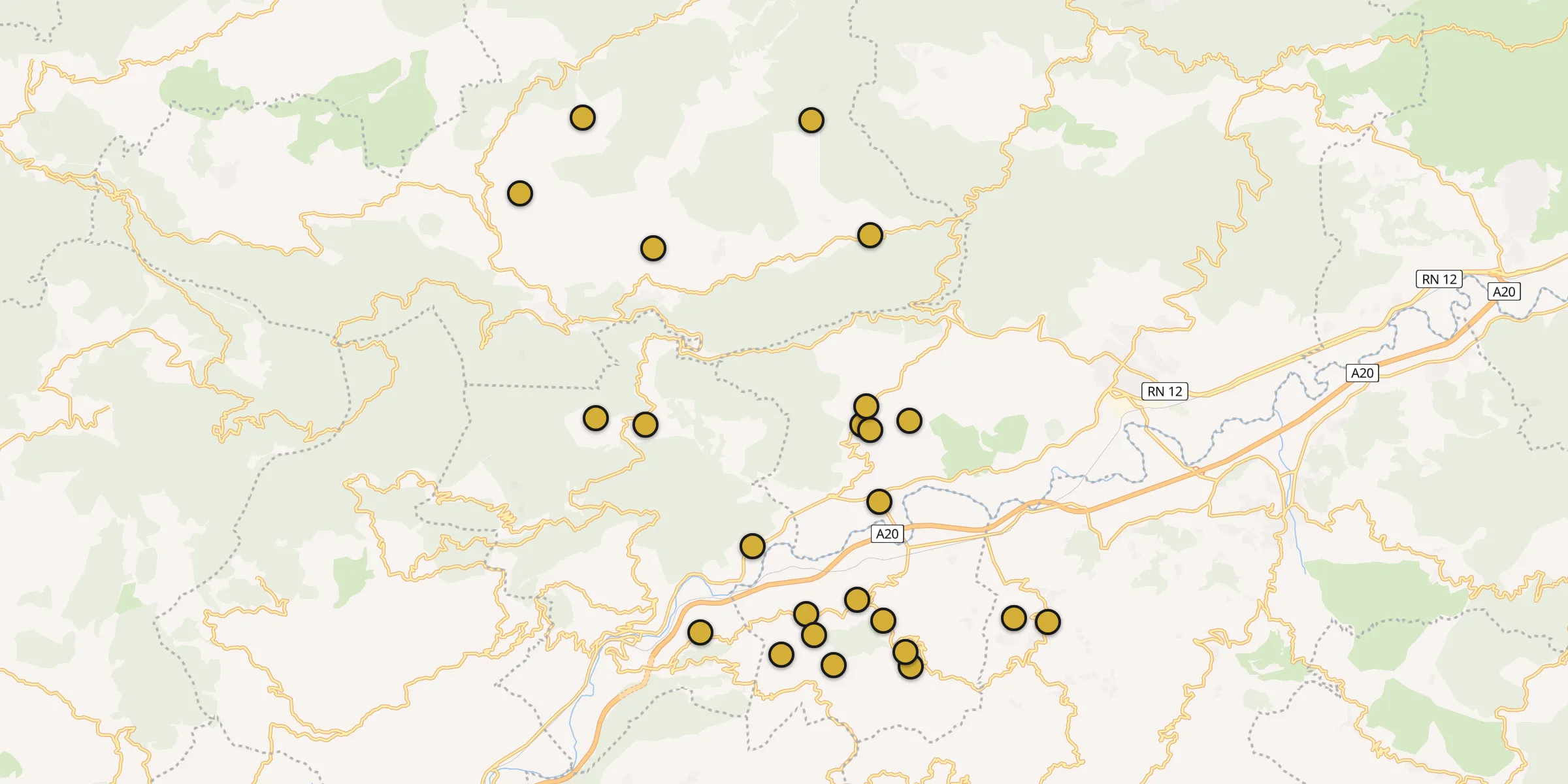 Plan des mosquées à el hed : cliquez sur un point pour voir la fiche