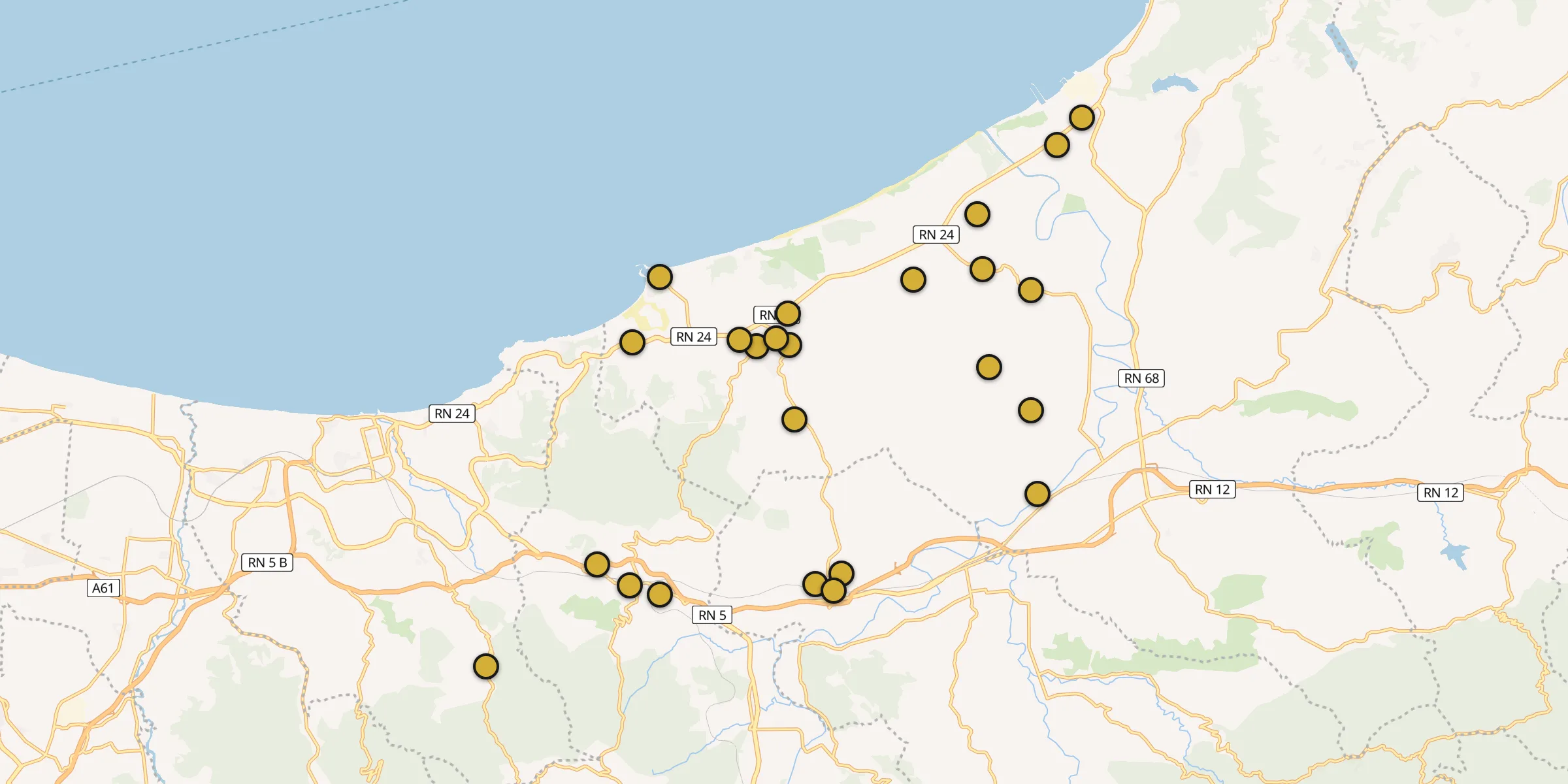 Plan des mosquées à Thenia : cliquez sur un point pour voir la fiche