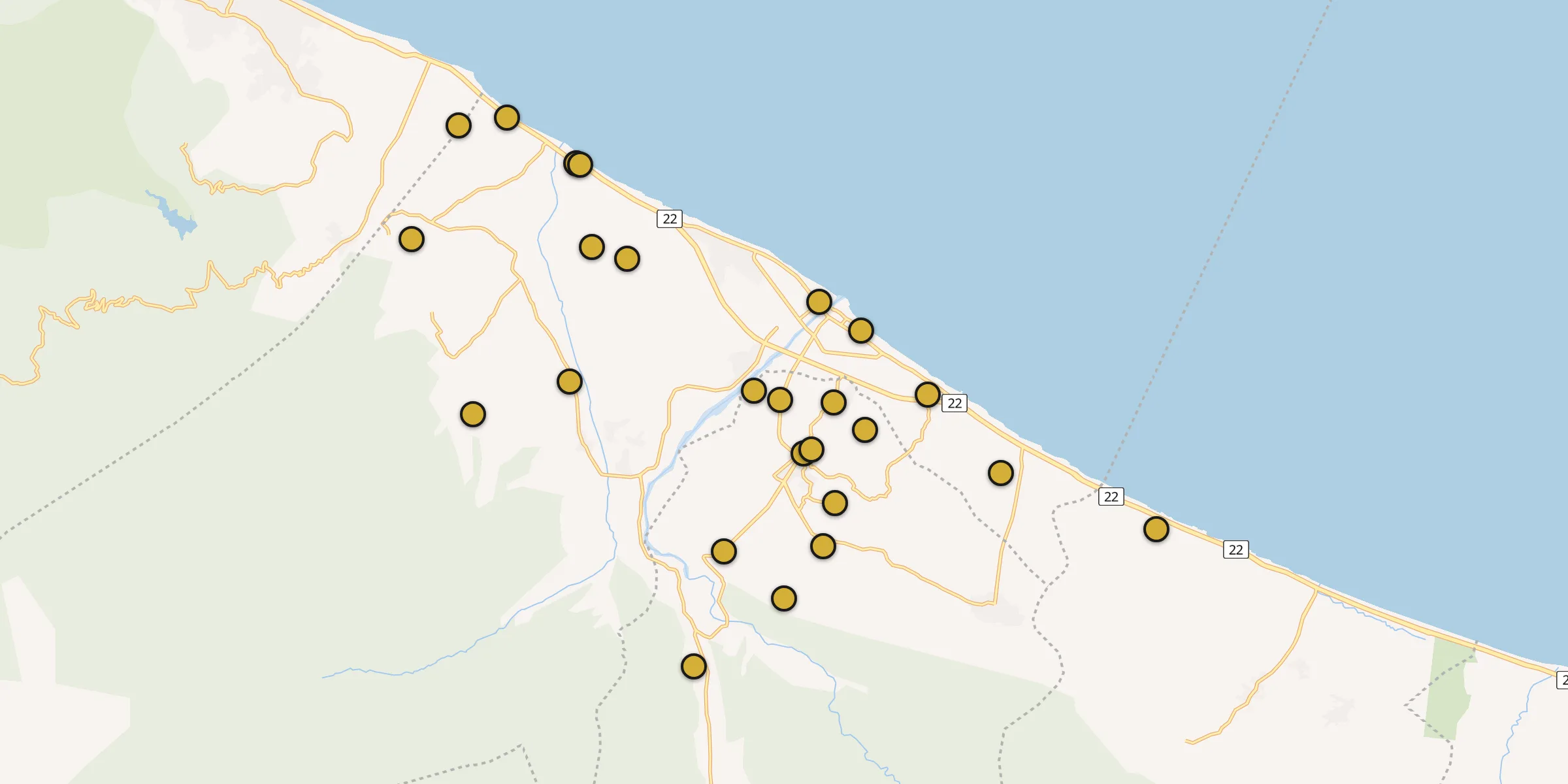 Plan des mosquées à Khorramabad : cliquez sur un point pour voir la fiche