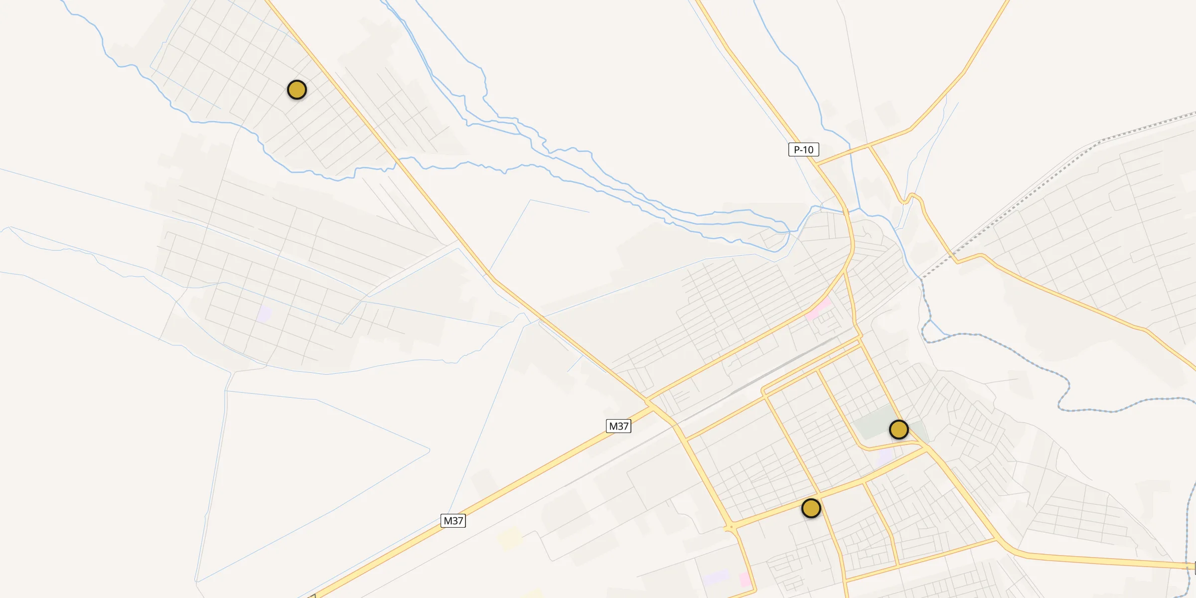 Plan des mosquées à Tejen : cliquez sur un point pour voir la fiche