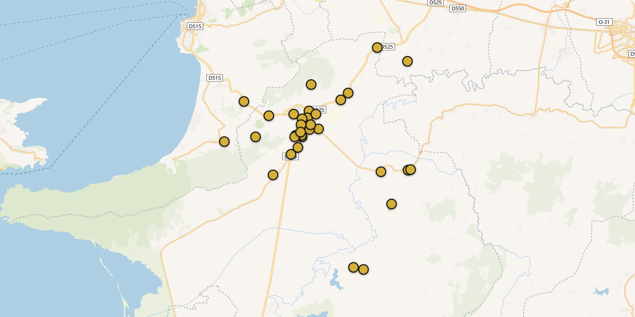 Plan des mosquées à Söke : cliquez sur un point pour voir la fiche