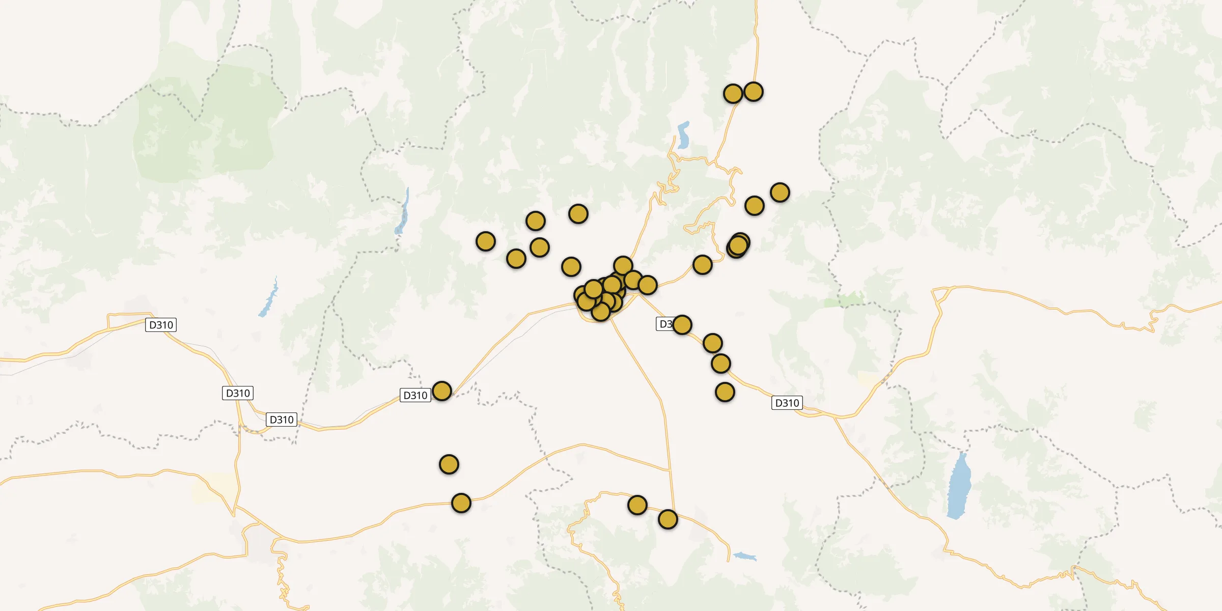 Plan des mosquées à Ödemiş : cliquez sur un point pour voir la fiche