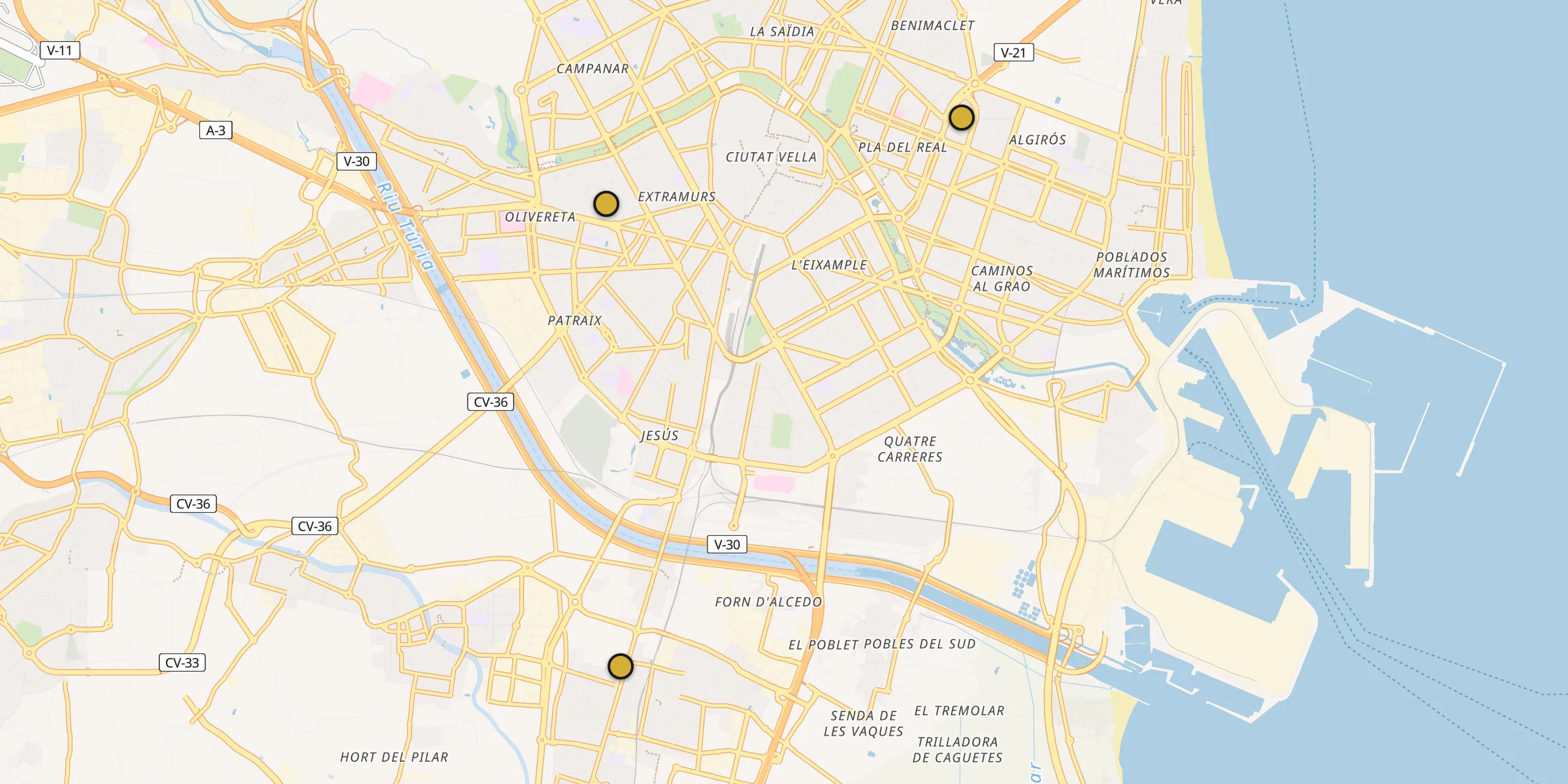 Carte des mosquées à Valence