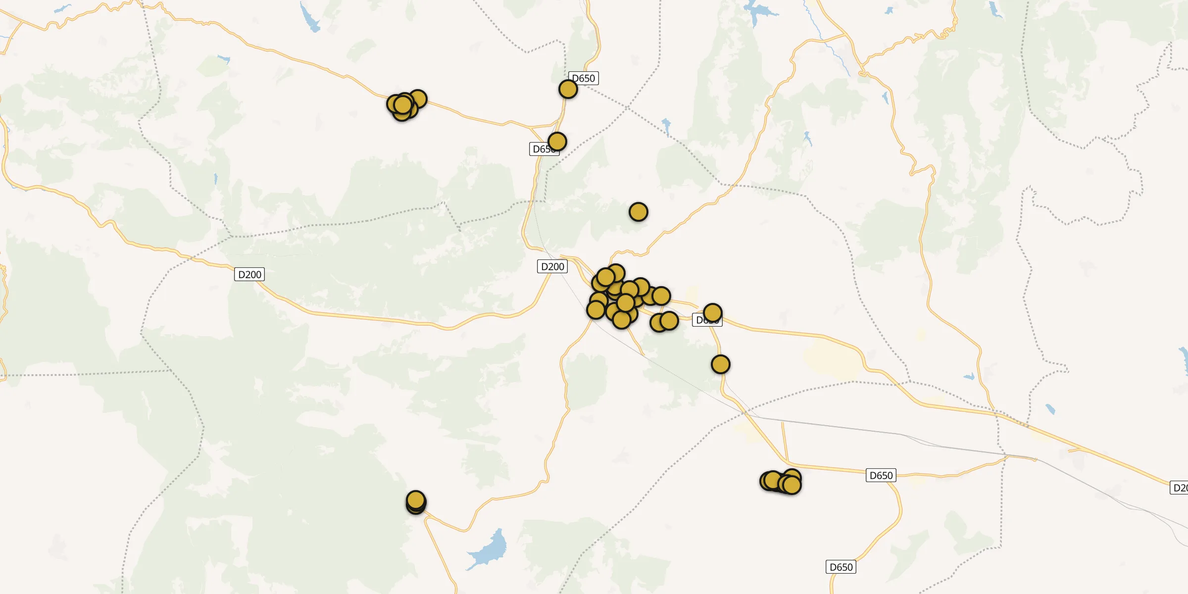 Plan des mosquées à Bozüyük : cliquez sur un point pour voir la fiche