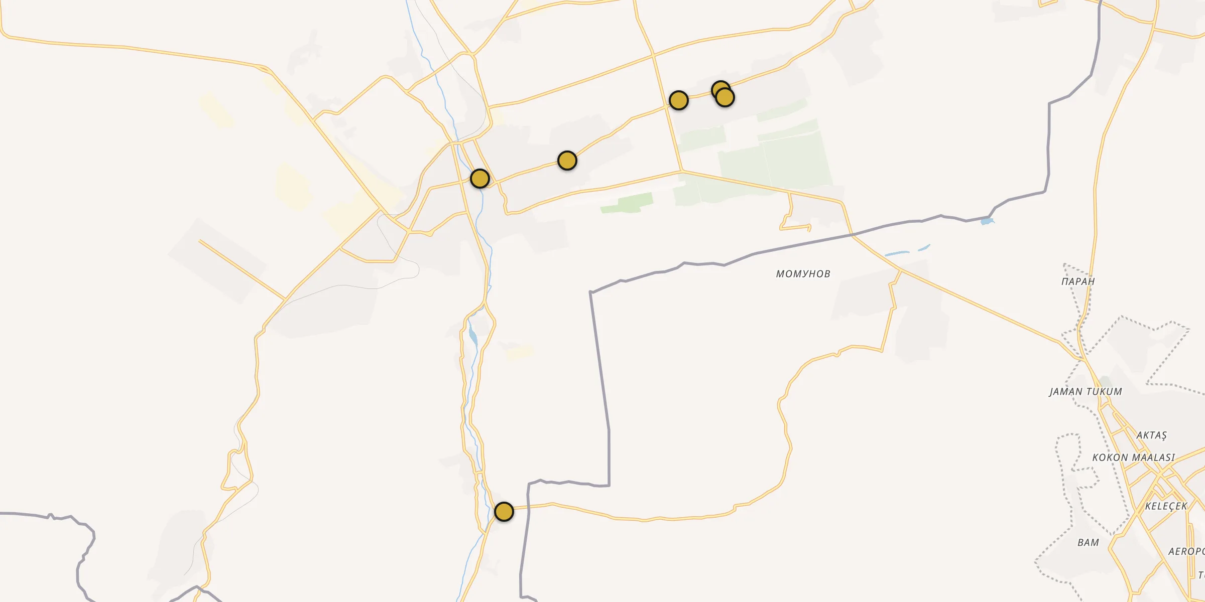 Carte des mosquées à Isfara