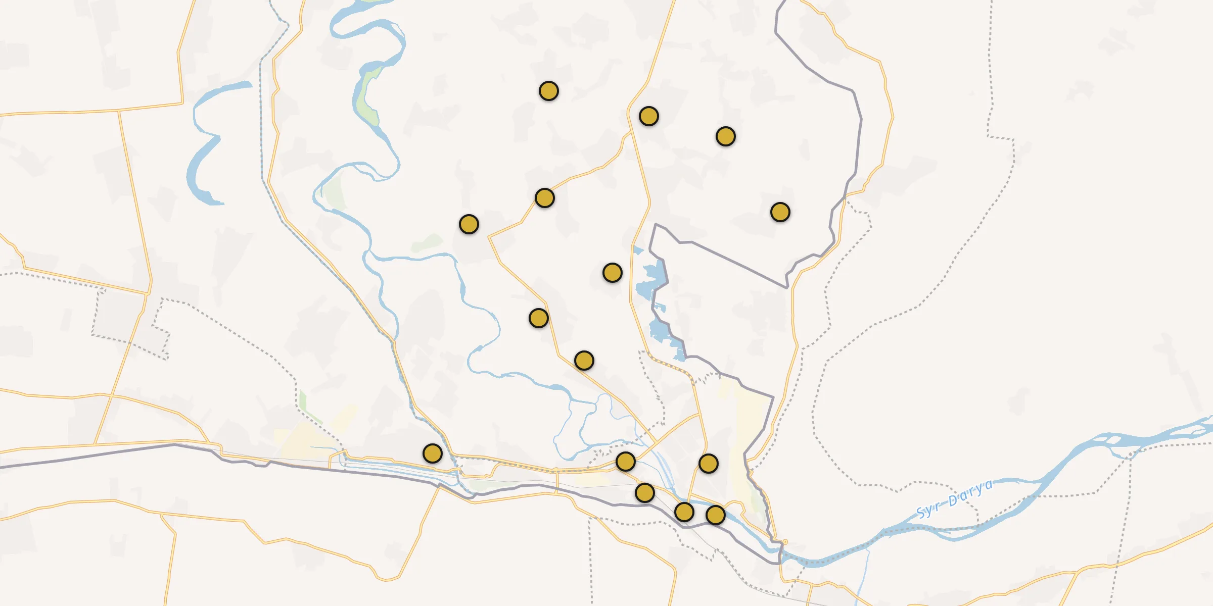 Carte des mosquées à Bekabod