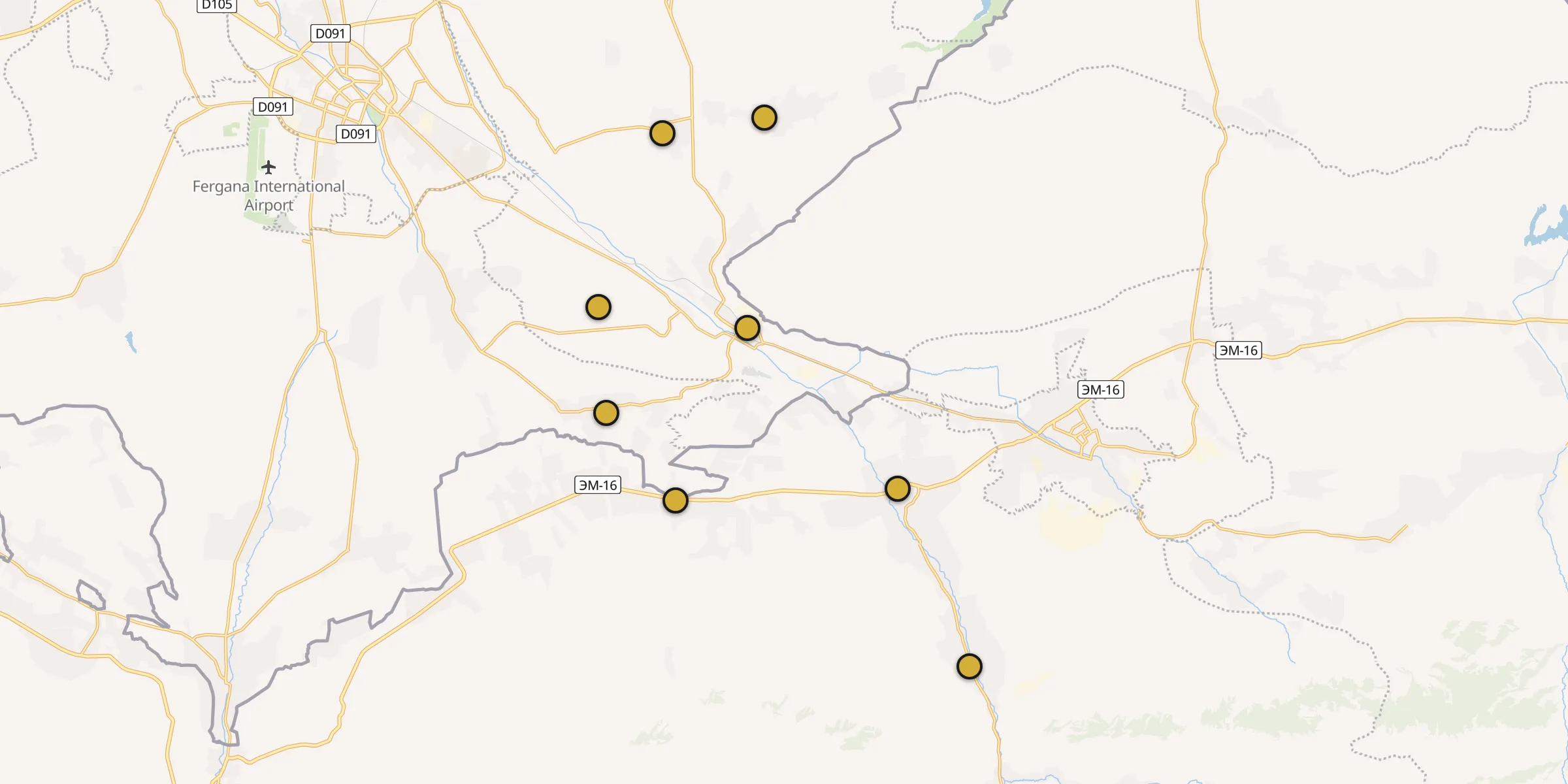 Plan des mosquées à Quvasoy : cliquez sur un point pour voir la fiche