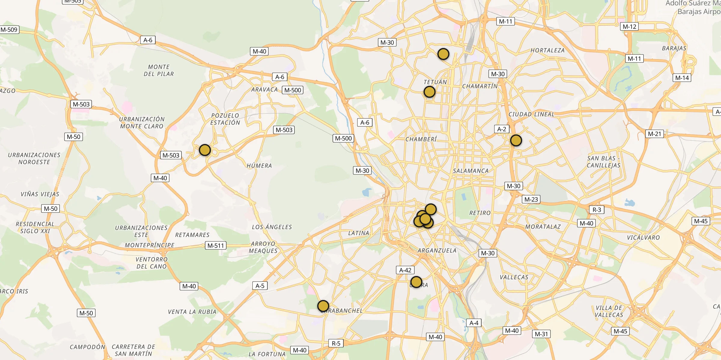 Carte des mosquées à Madrid