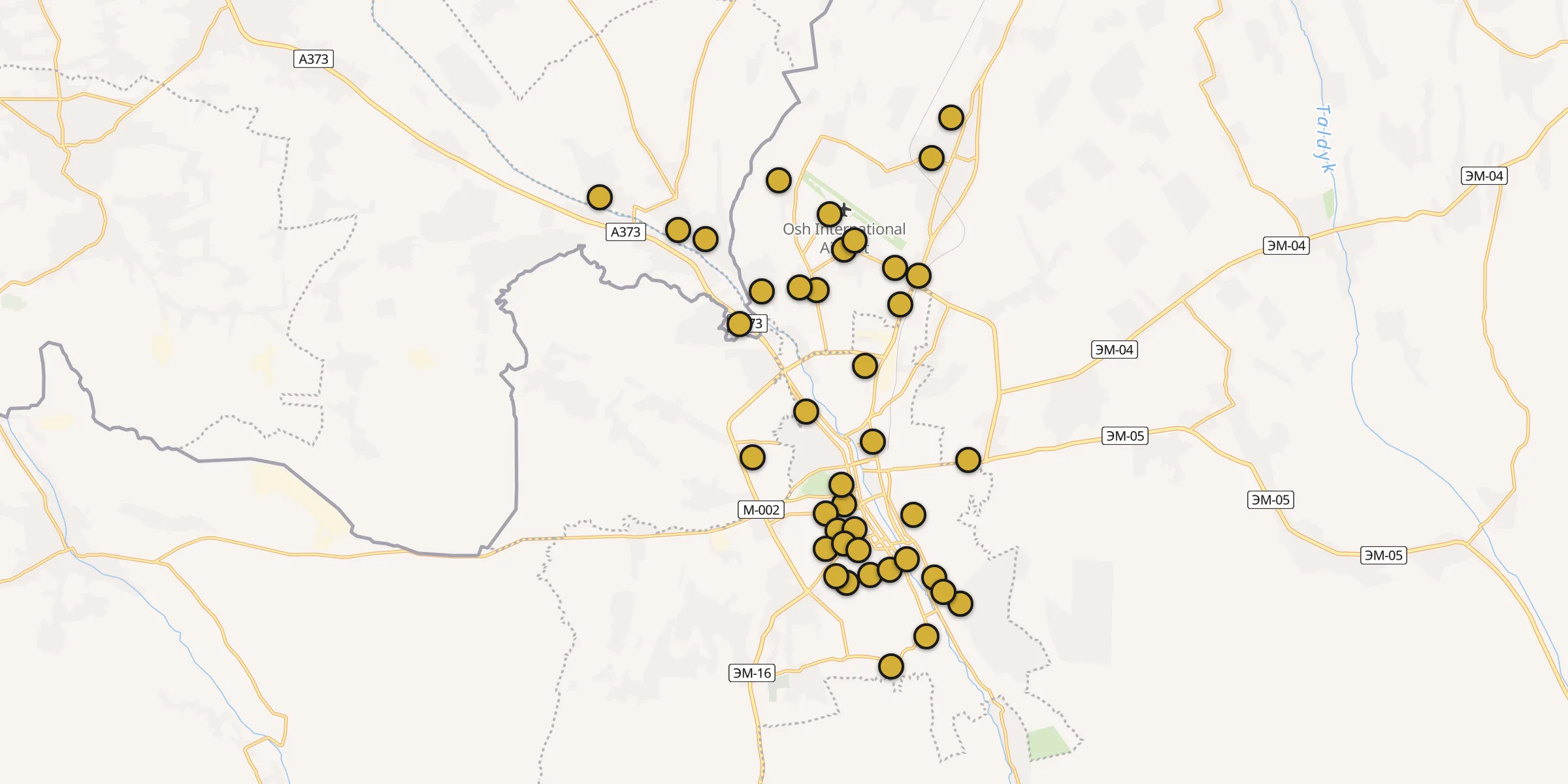 Carte des mosquées à Och