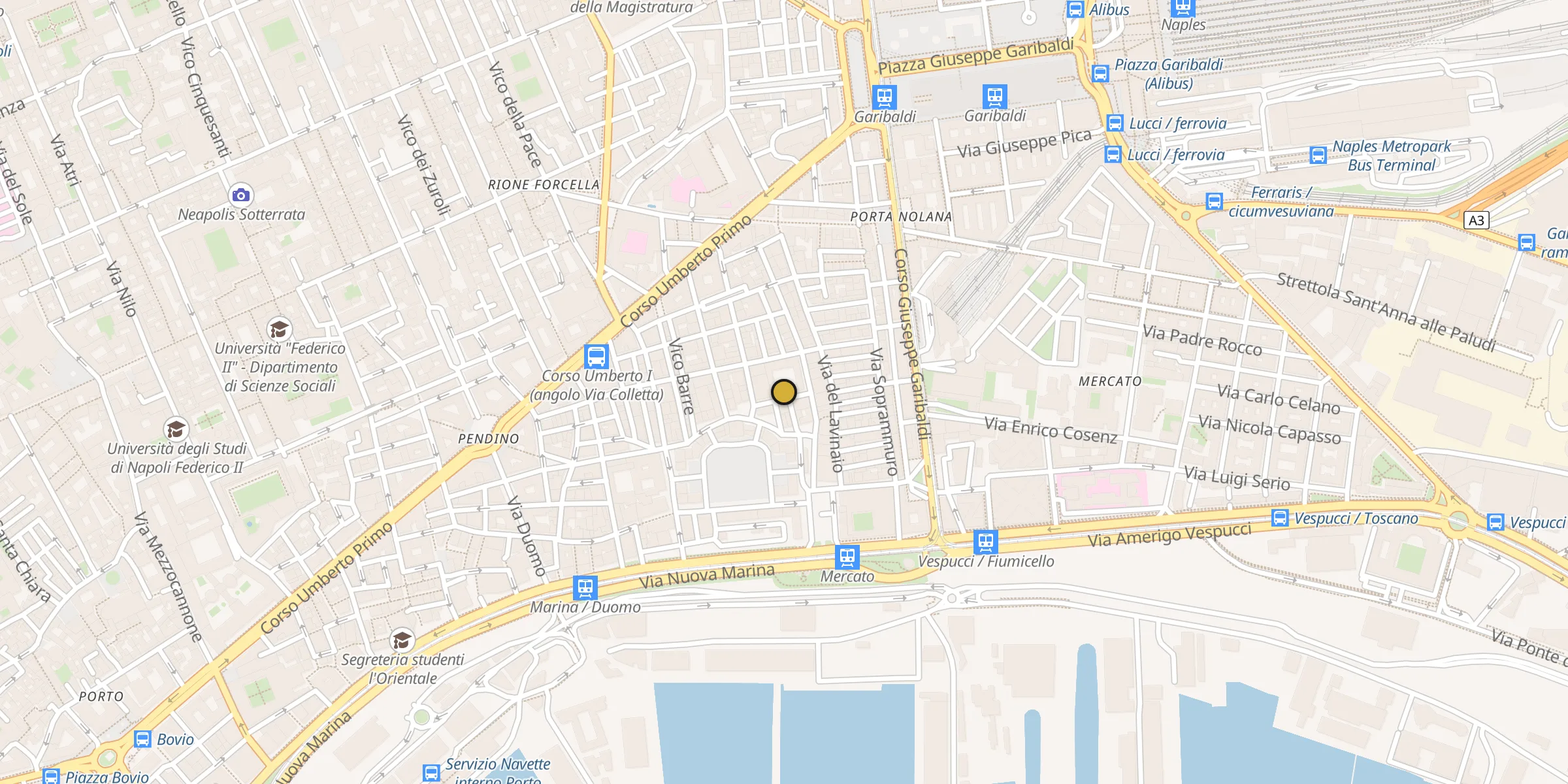 Carte des mosquées à Naples