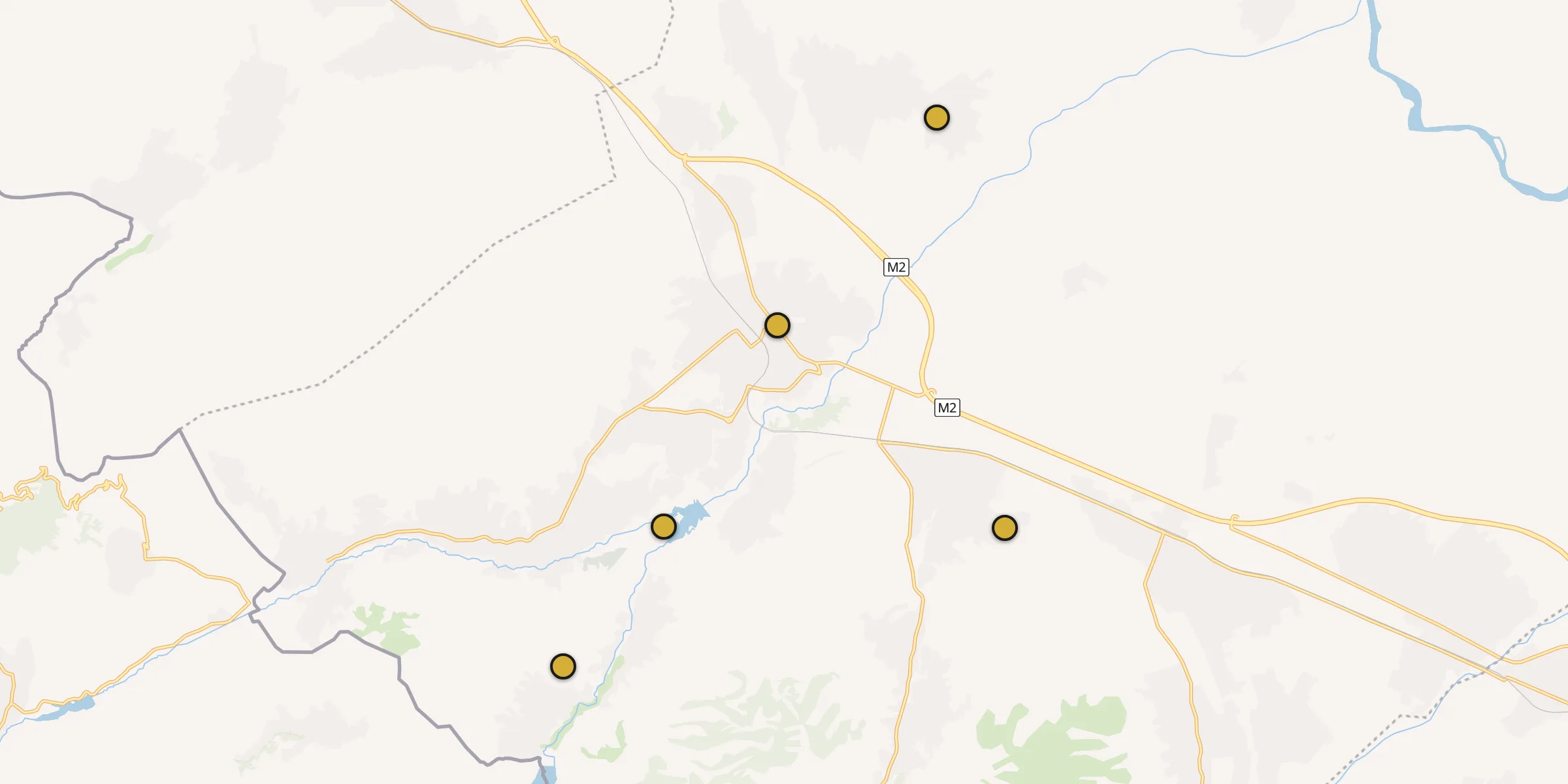 Plan des mosquées à Tovuz : cliquez sur un point pour voir la fiche