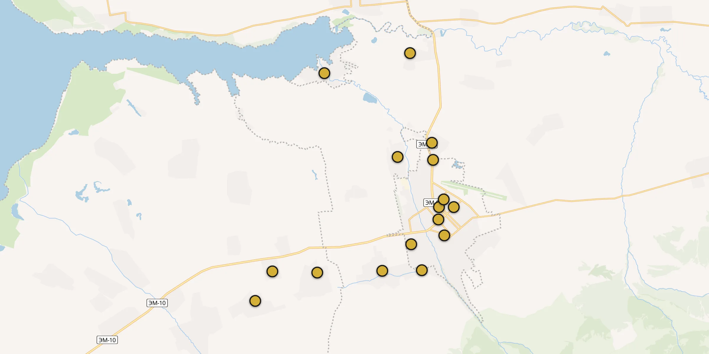 Plan des mosquées à Karakol : cliquez sur un point pour voir la fiche