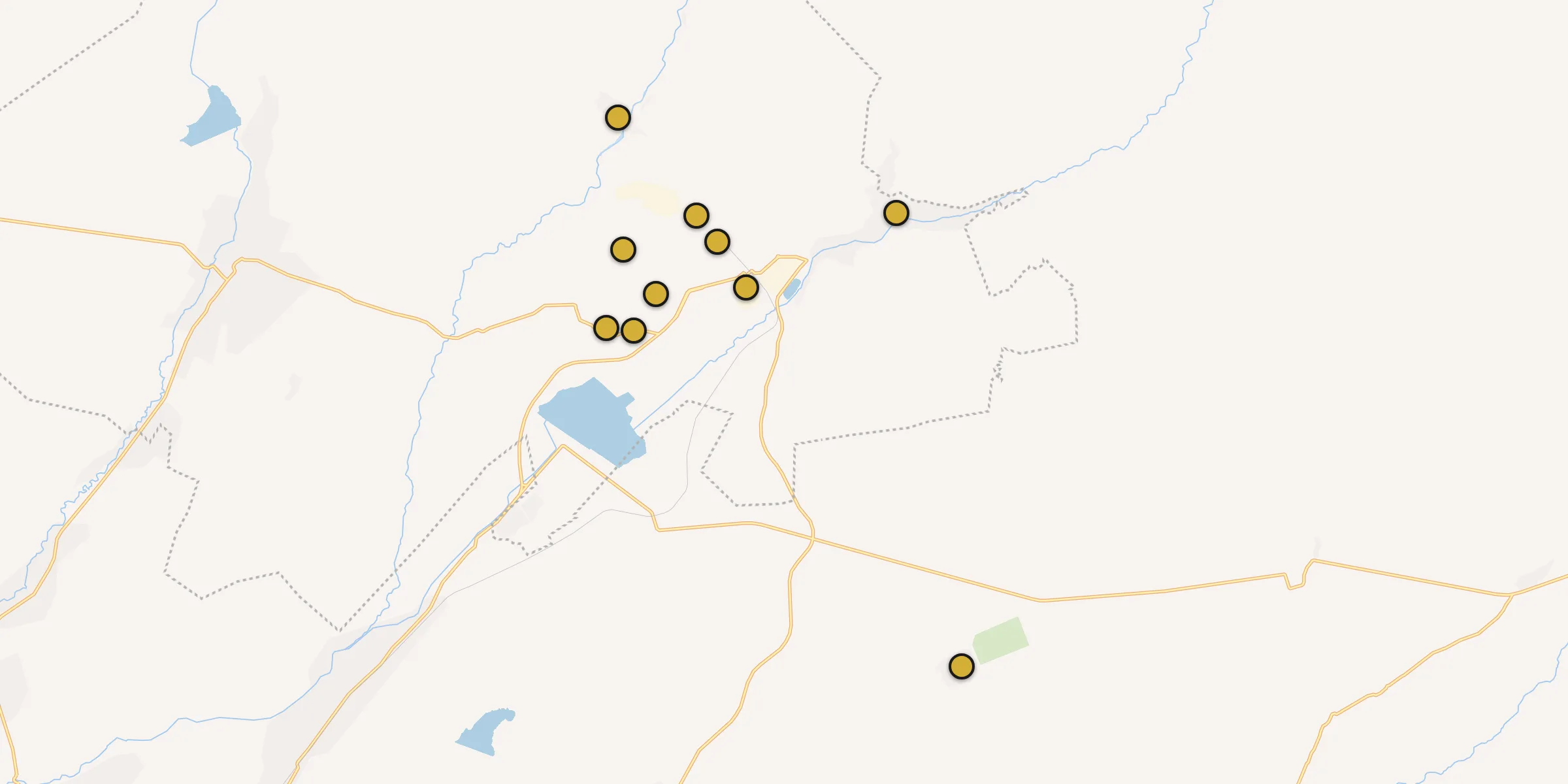 Plan des mosquées à Kentaou : cliquez sur un point pour voir la fiche