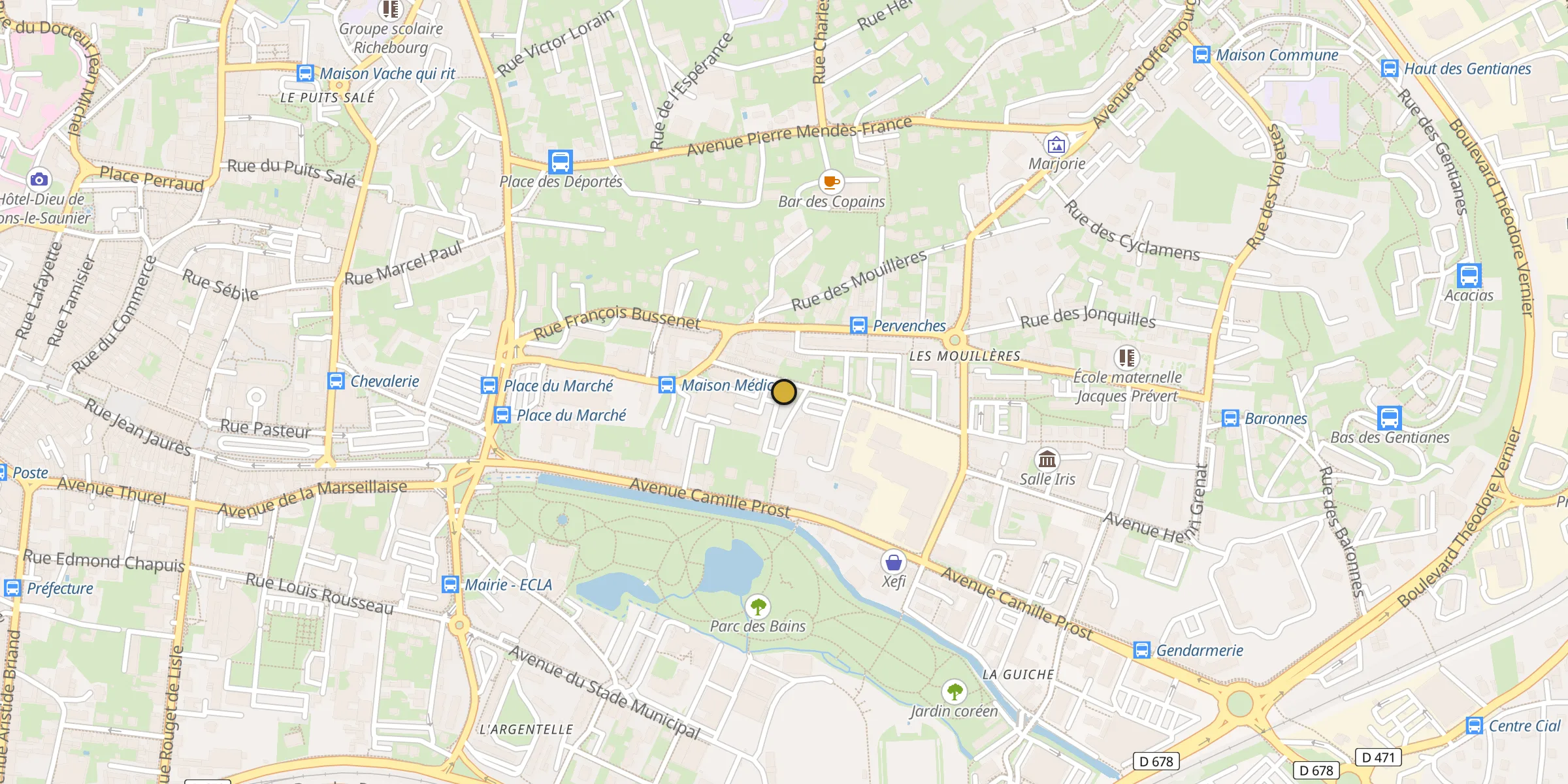 Carte des mosquées à Lons-le-Saunier