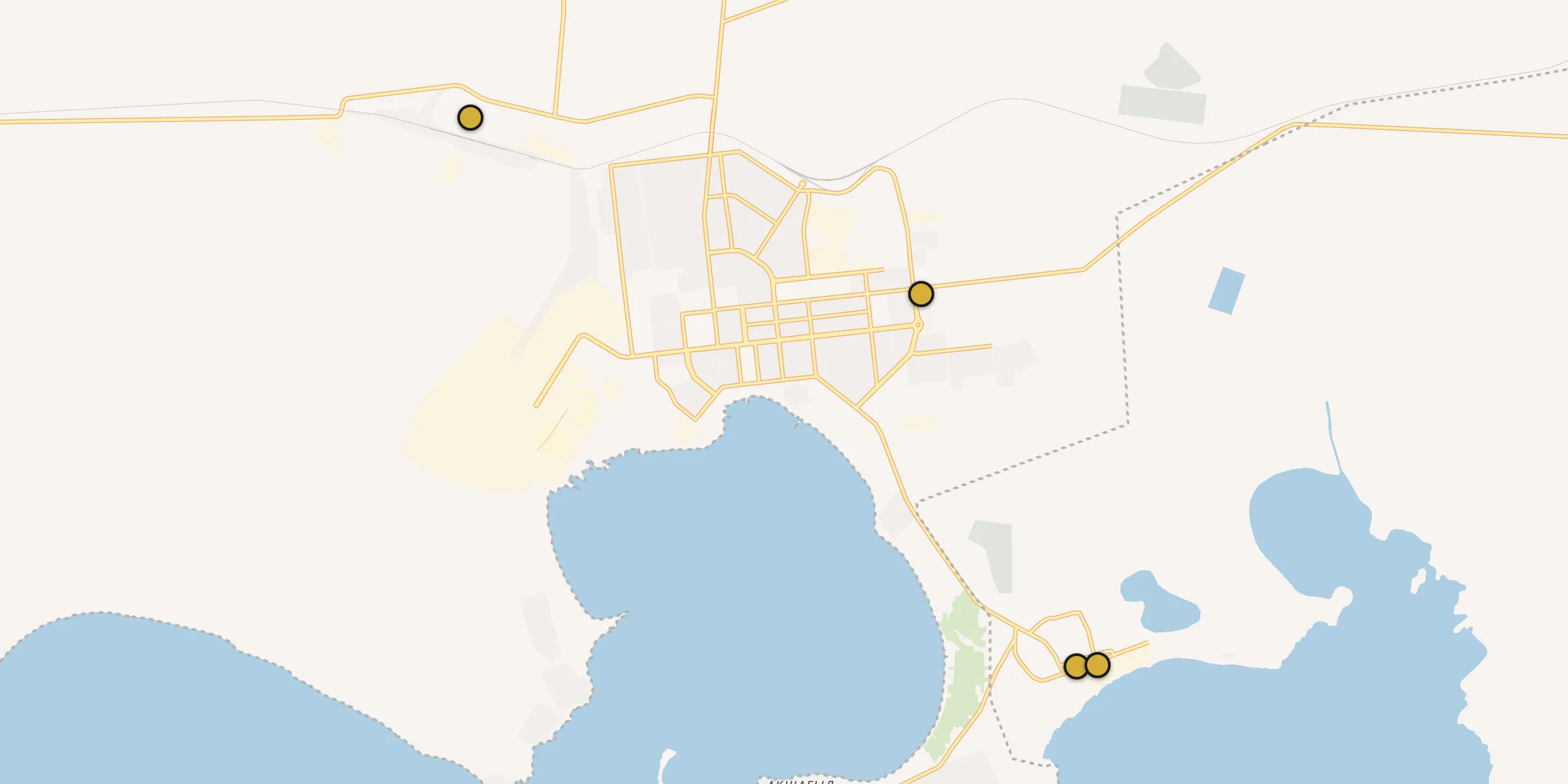 Plan des mosquées à Balqash : cliquez sur un point pour voir la fiche