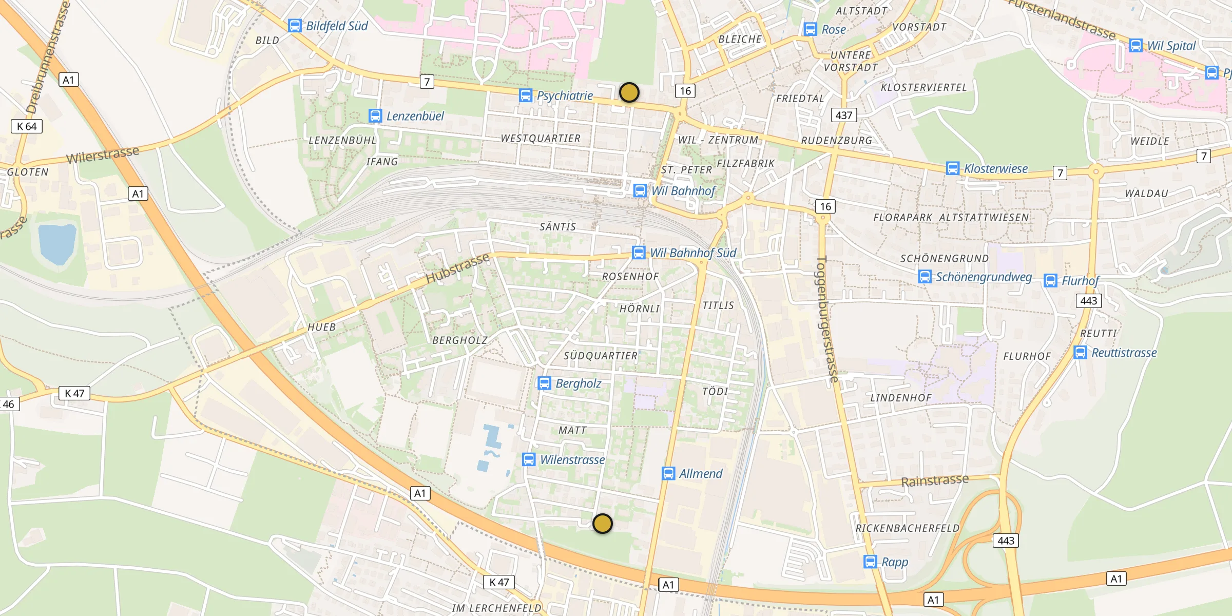 Carte des mosquées à Wil