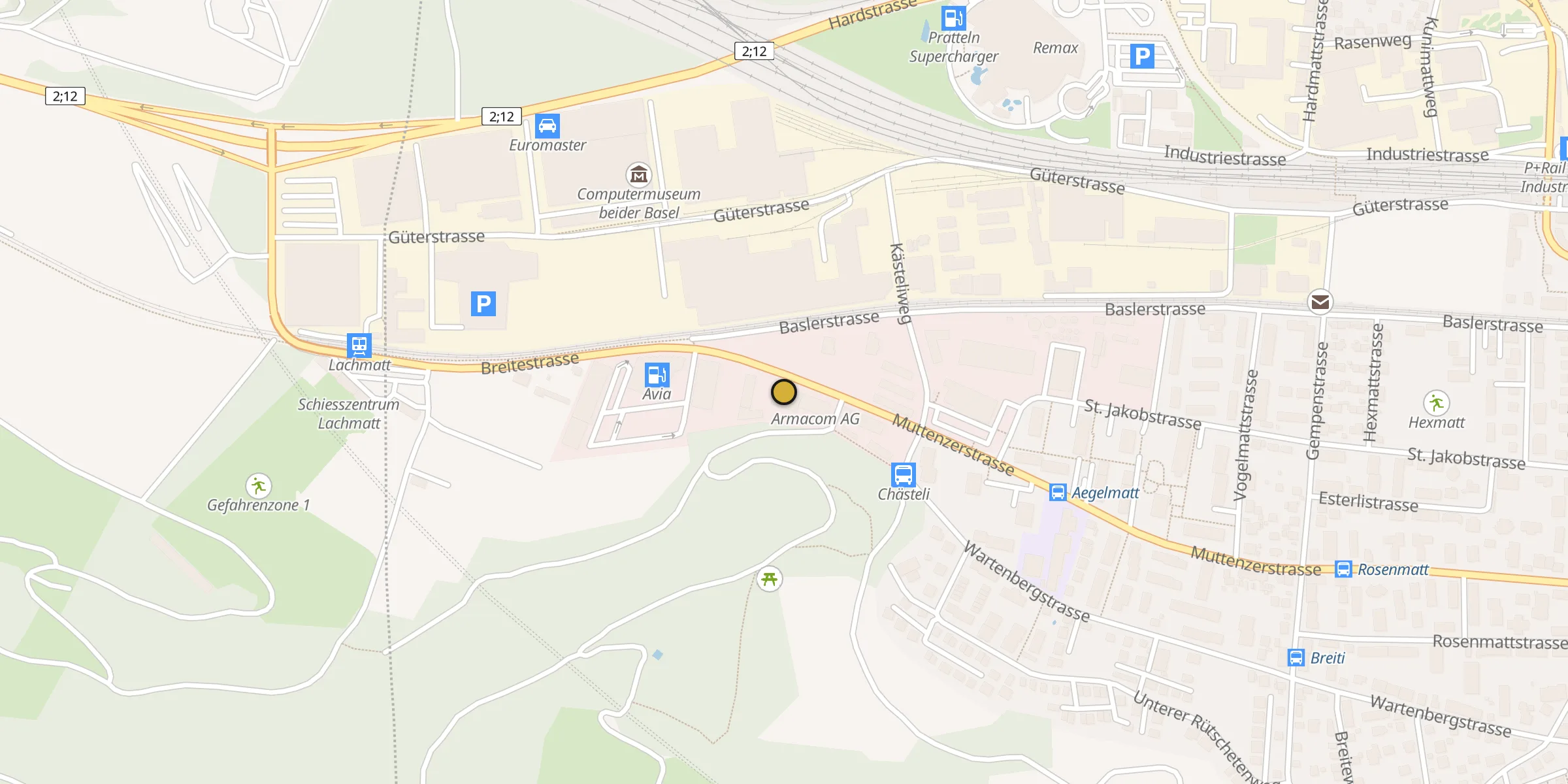 Carte des mosquées à Pratteln